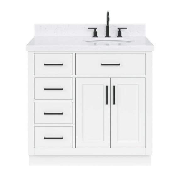 Ariel T036srcqovo Hepburn 36" Free Standing Single Basin Vanity Set - White