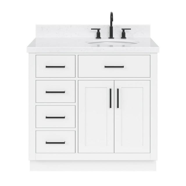 Ariel T036srcqovo Hepburn 36" Free Standing Single Basin Vanity Set - White