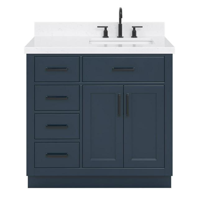 Ariel T036srcqrvo Hepburn 36" Free Standing Single Basin Vanity Set - Blue