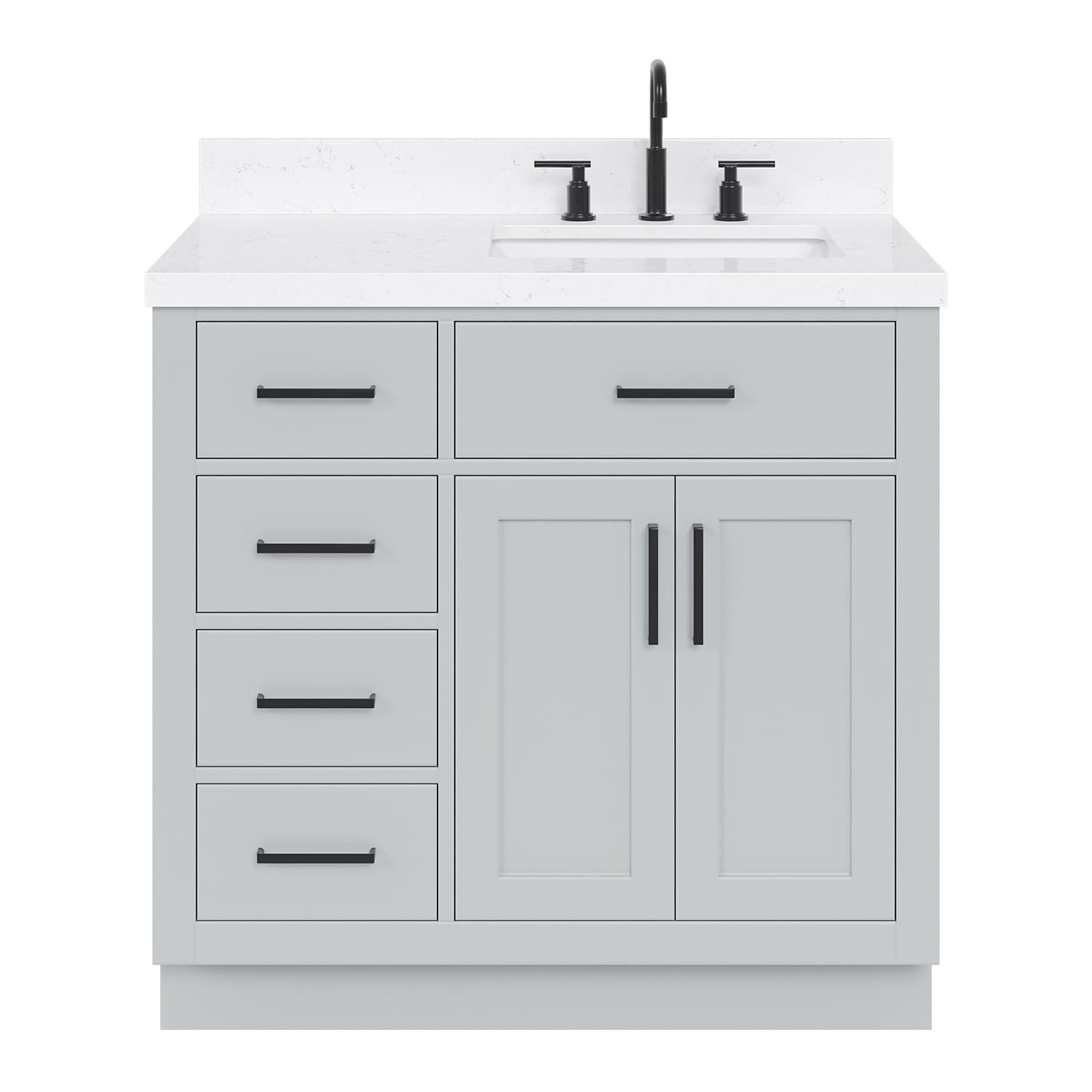 Ariel T036srcqrvo Hepburn 36" Free Standing Single Basin Vanity Set - Grey