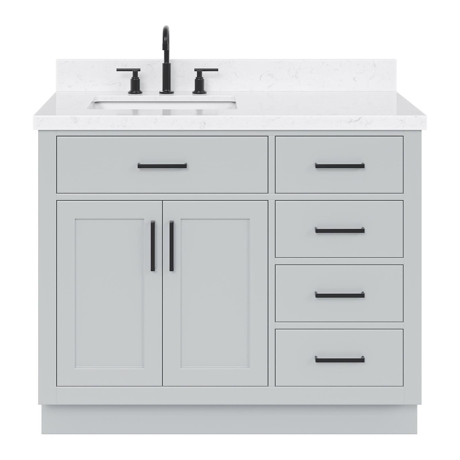 Ariel T042slcqrvo Hepburn 42" Free Standing Single Basin Vanity Set - Grey
