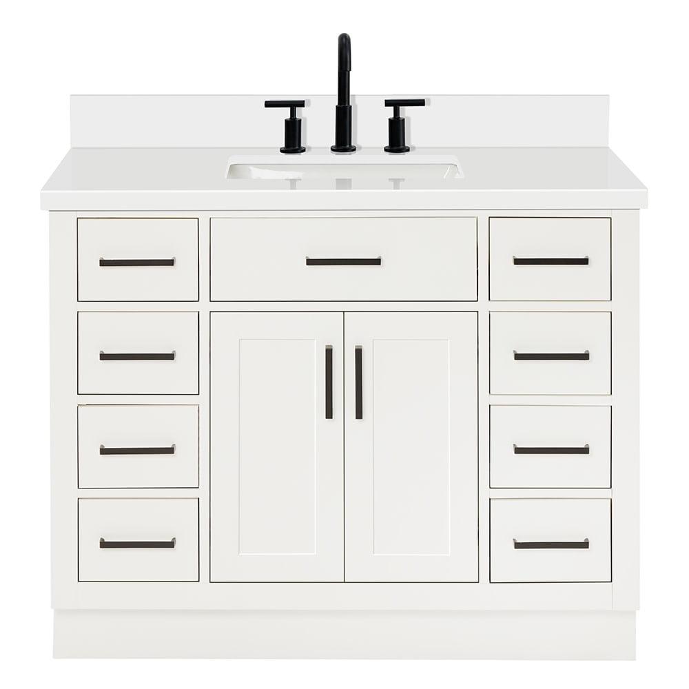 Hepburn 43" White Hardwood Freestanding Single Vanity Set