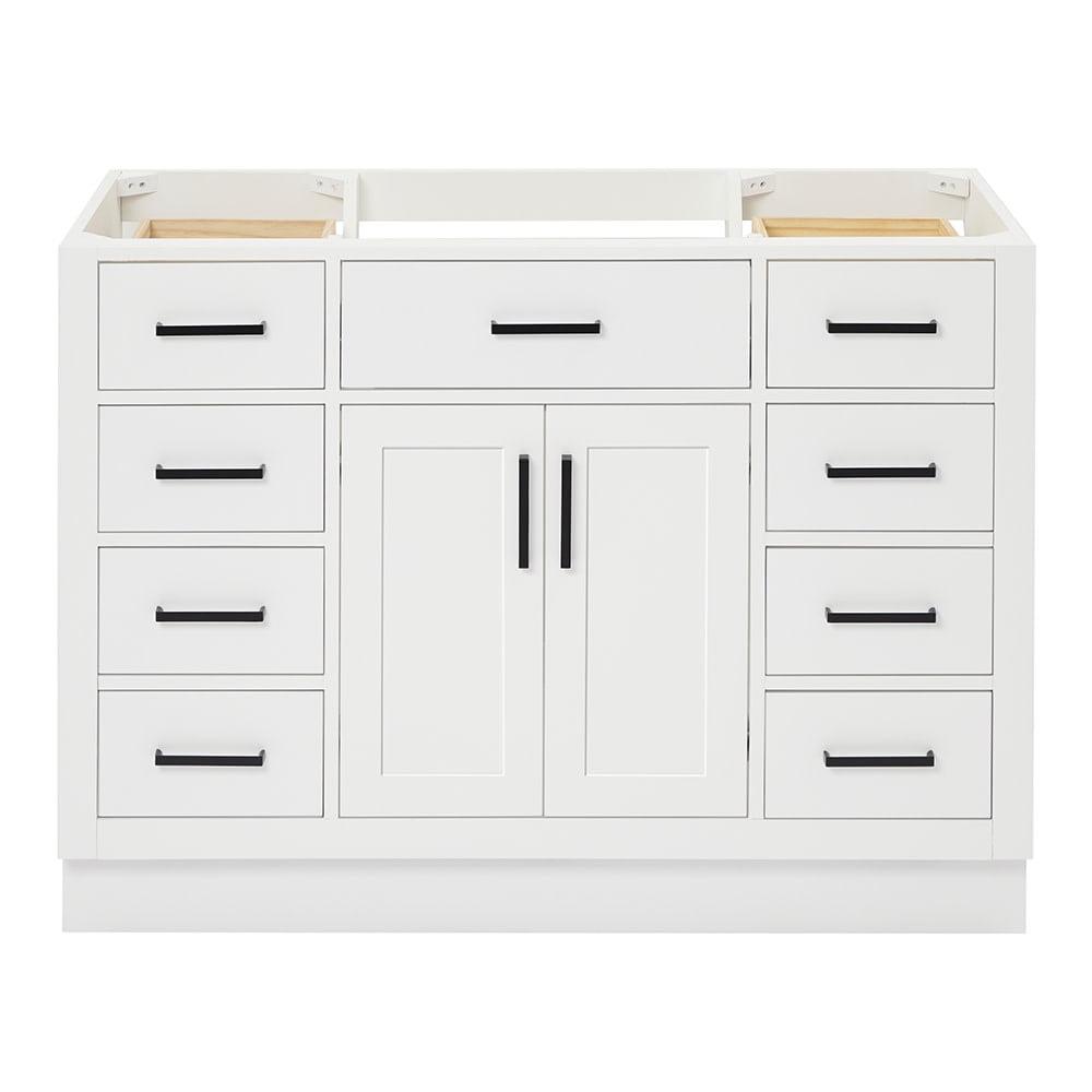 White 48'' Single Freestanding Hardwood Bathroom Vanity Base