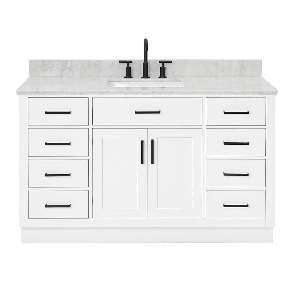 Hepburn 55" White Freestanding Single Basin Vanity Set