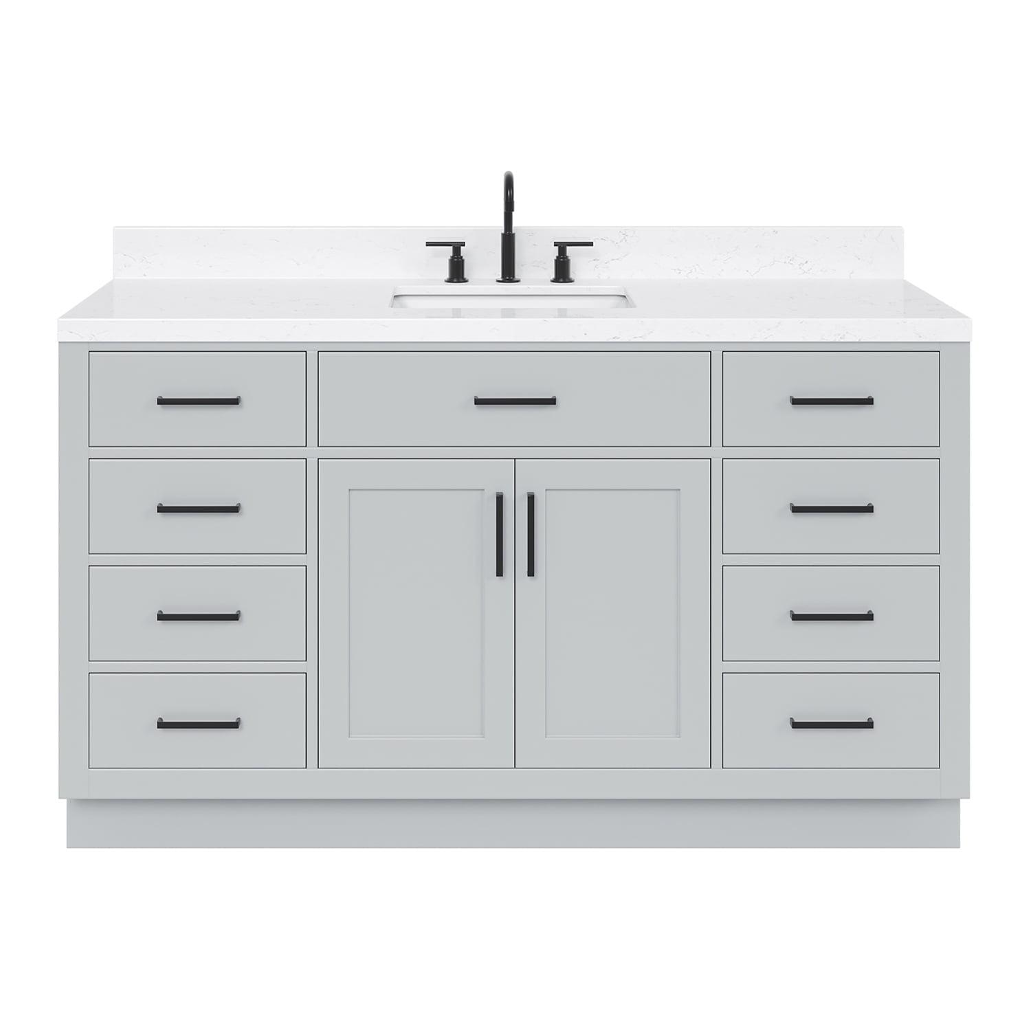 Ariel T060scqrvo Hepburn 60" Free Standing Single Basin Vanity Set - Grey