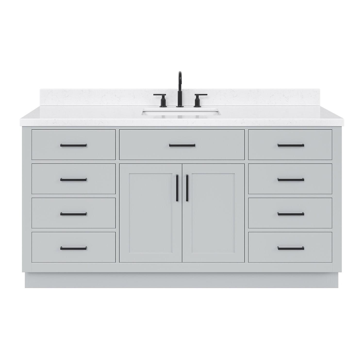 Ariel T066scqrvo Hepburn 66" Free Standing Single Basin Vanity Set - Grey