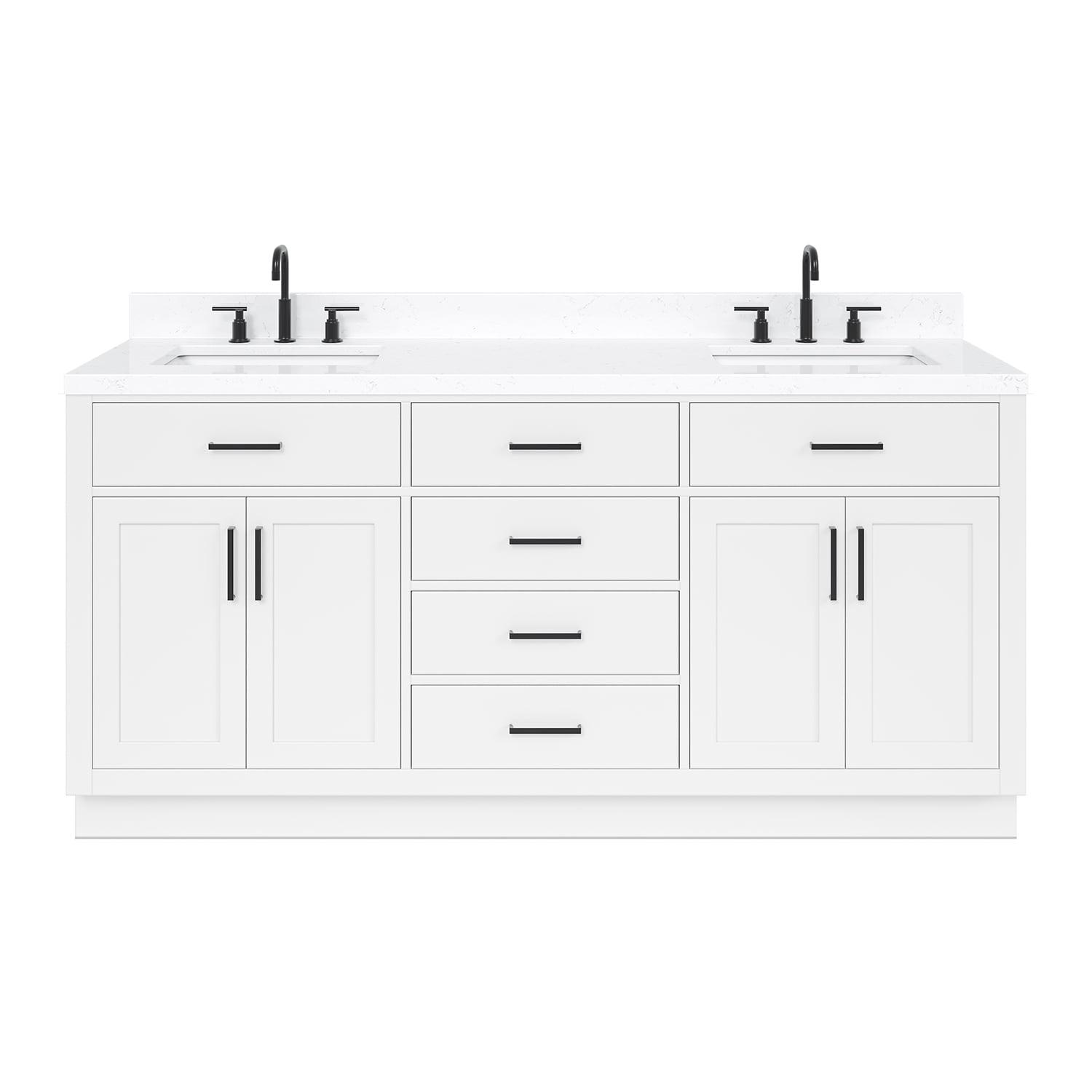 Hepburn 72" White Freestanding Double Basin Vanity Set