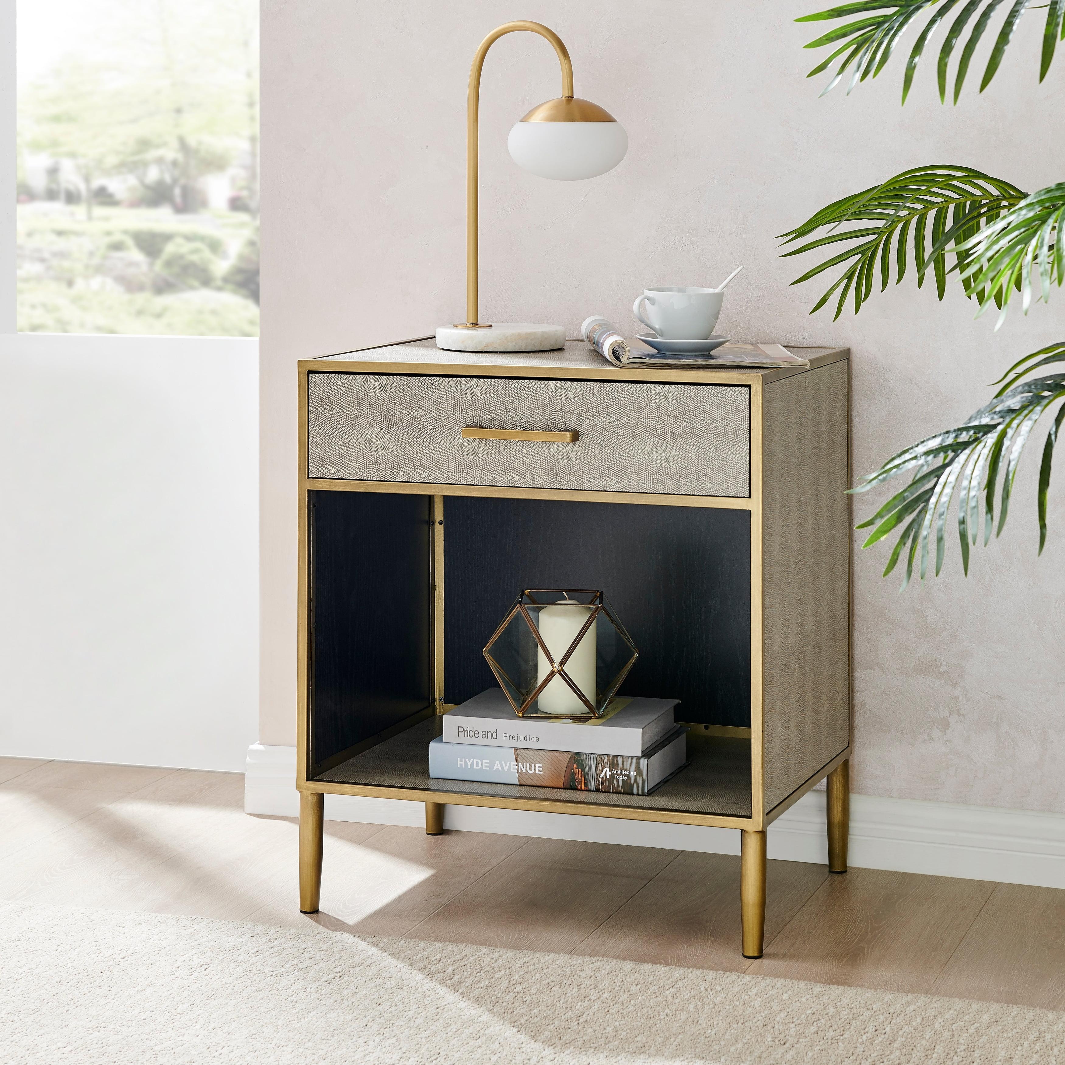 Arista Faux Shagreen Side/ End Table