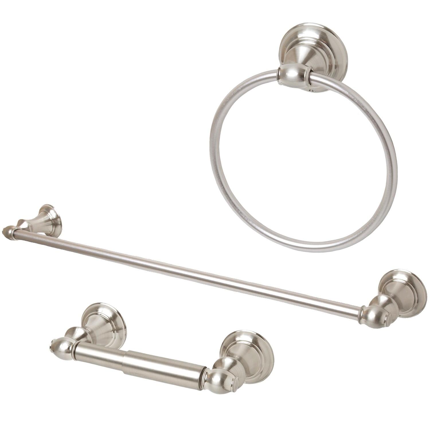 Satin Nickel 3-Piece Bathroom Hardware Set