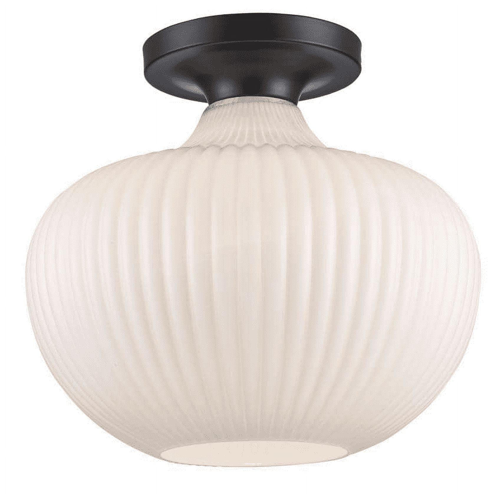 Trans Globe Lighting 16180 Aristo 12" Wide Semi-Flush Ceiling Fixture - Black