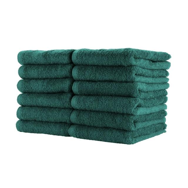 Arkwright Bleach Safe Jr. Salon Towels (12 Pack), 100% Ring Spun Cotton, 16x27, Hunter Green