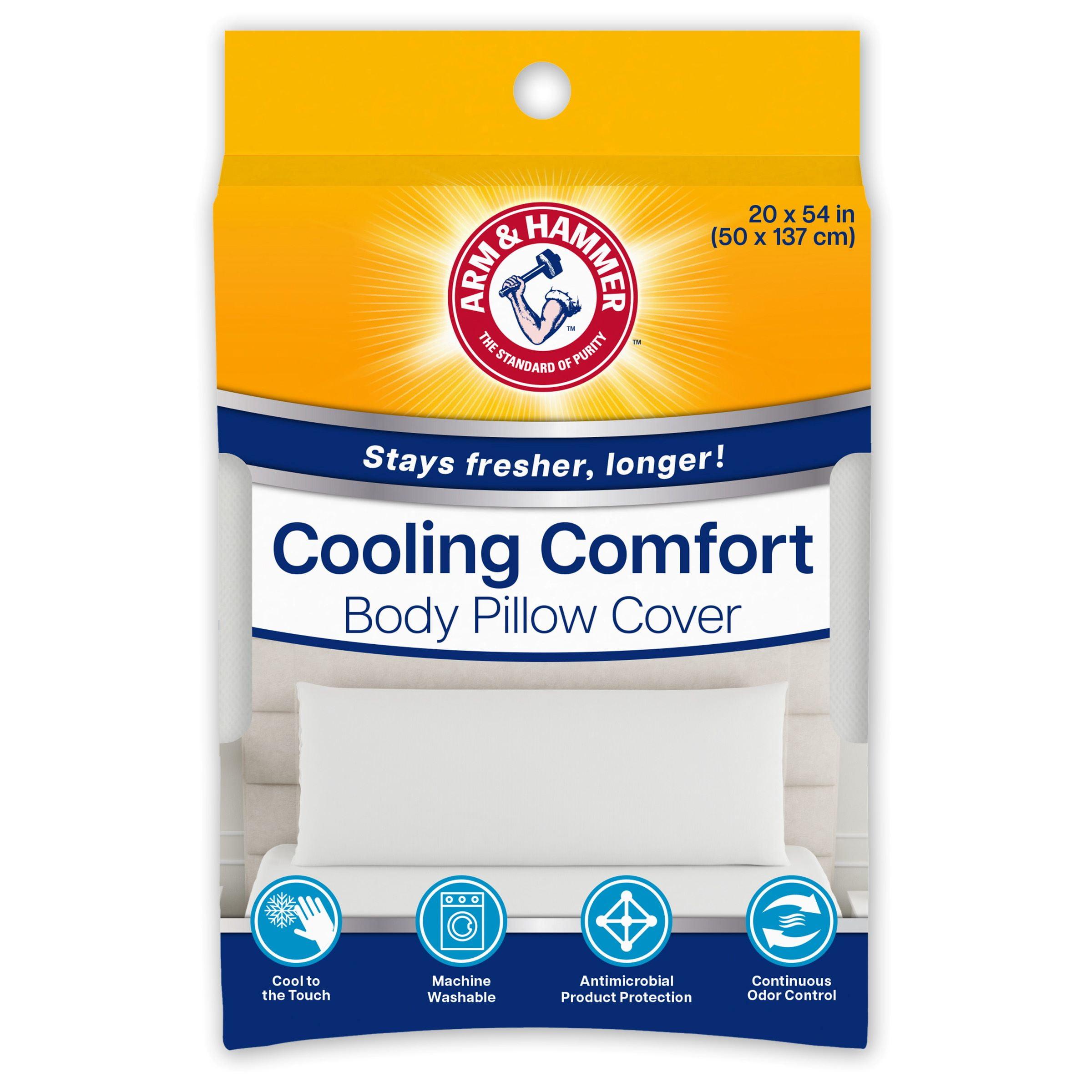 Arm & Hammer 20"x54" Cooling Comfort Zippered Body Pillow Cover White