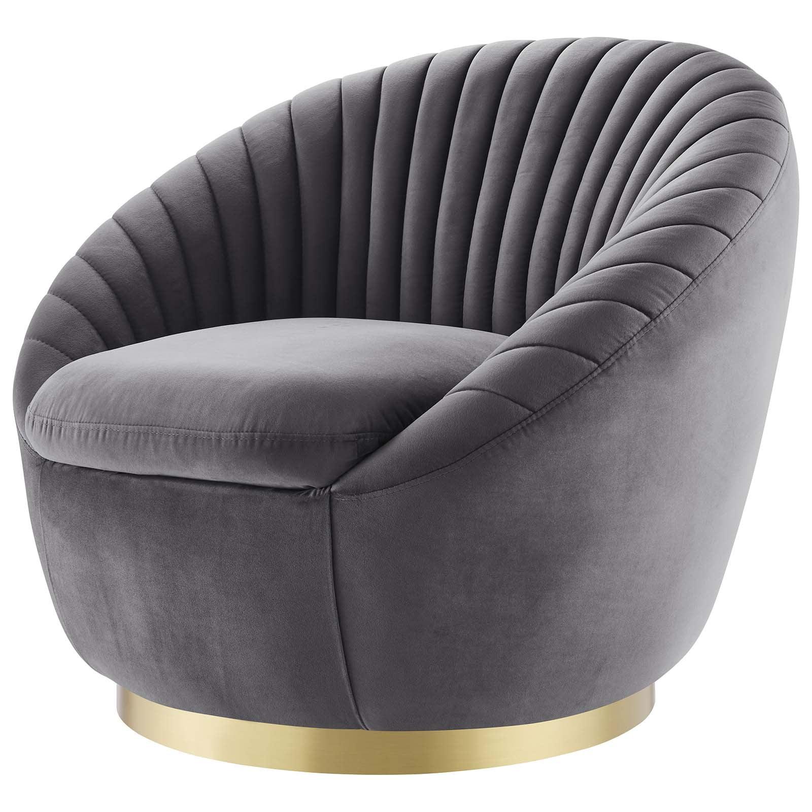 Whirr Tufted Performance Velvet Performance Velvet Swivel Chair by Modway