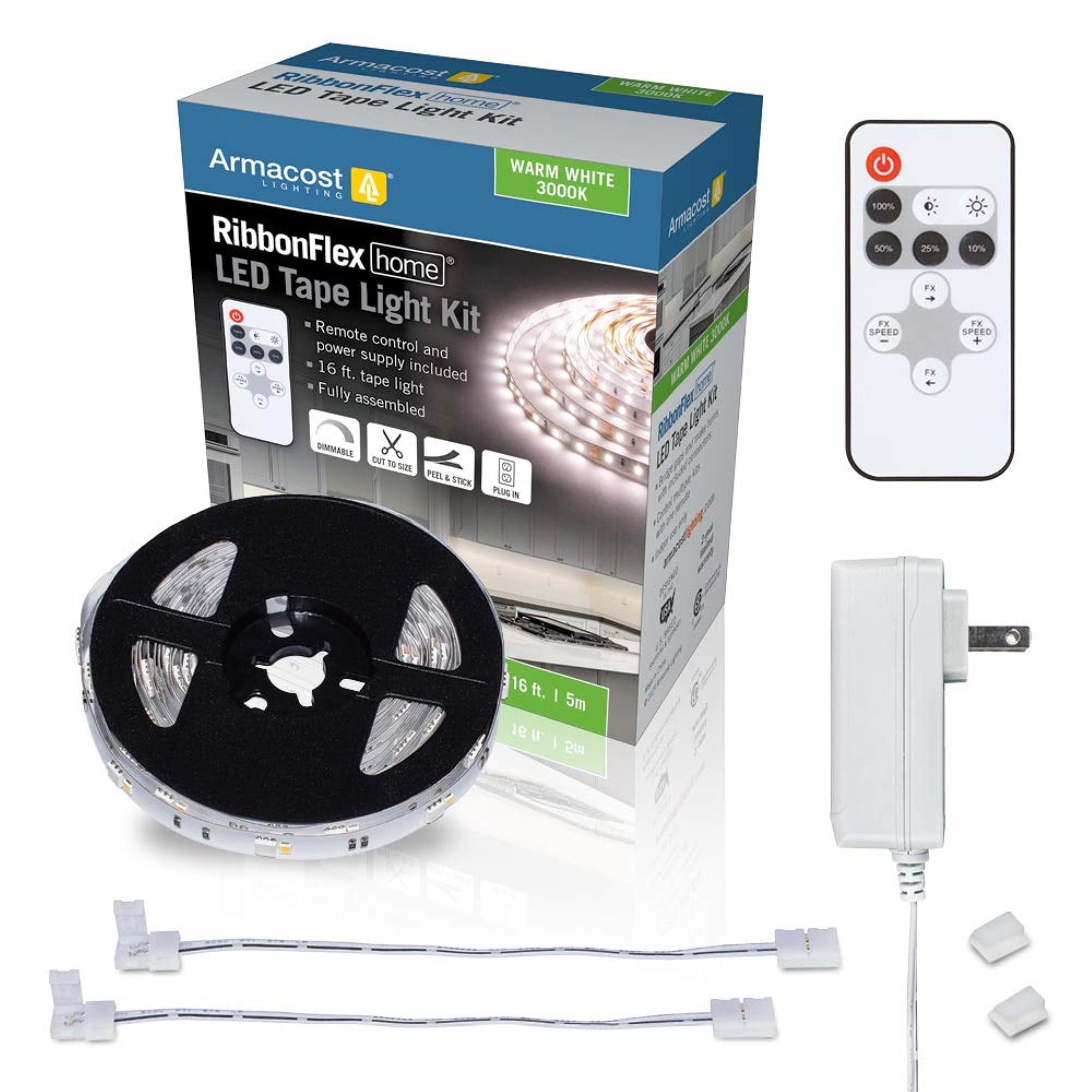 Armacost Lighting 421500 RibbonFlex Home 12V 3000K Soft White LED Strip Light Kit