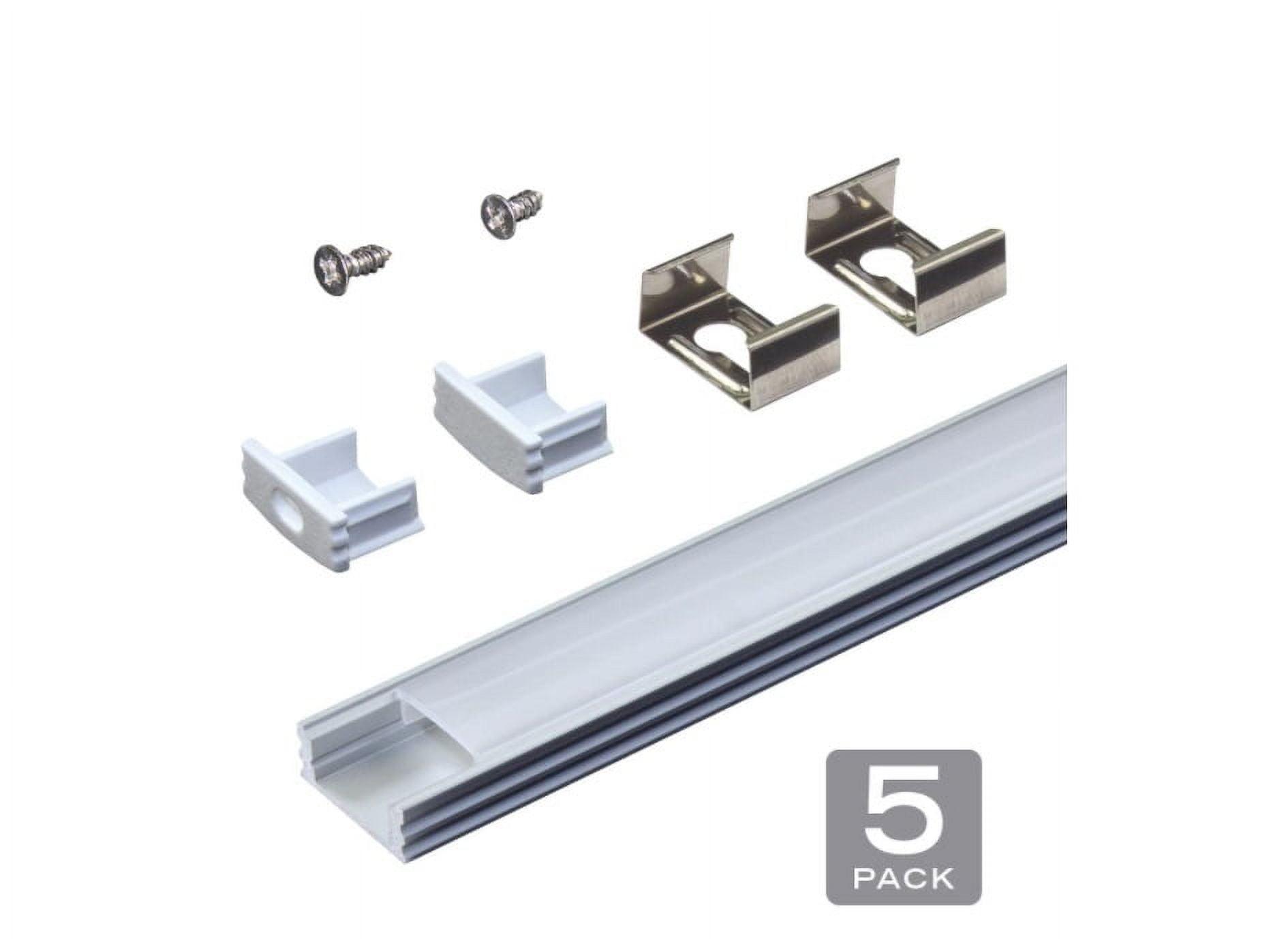 Silver Aluminum LED Tape Light Mounting Channel with Diffuser