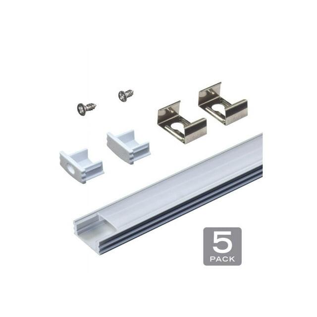 LED Tape Light Mounting Channel, Surface Mount, Silver