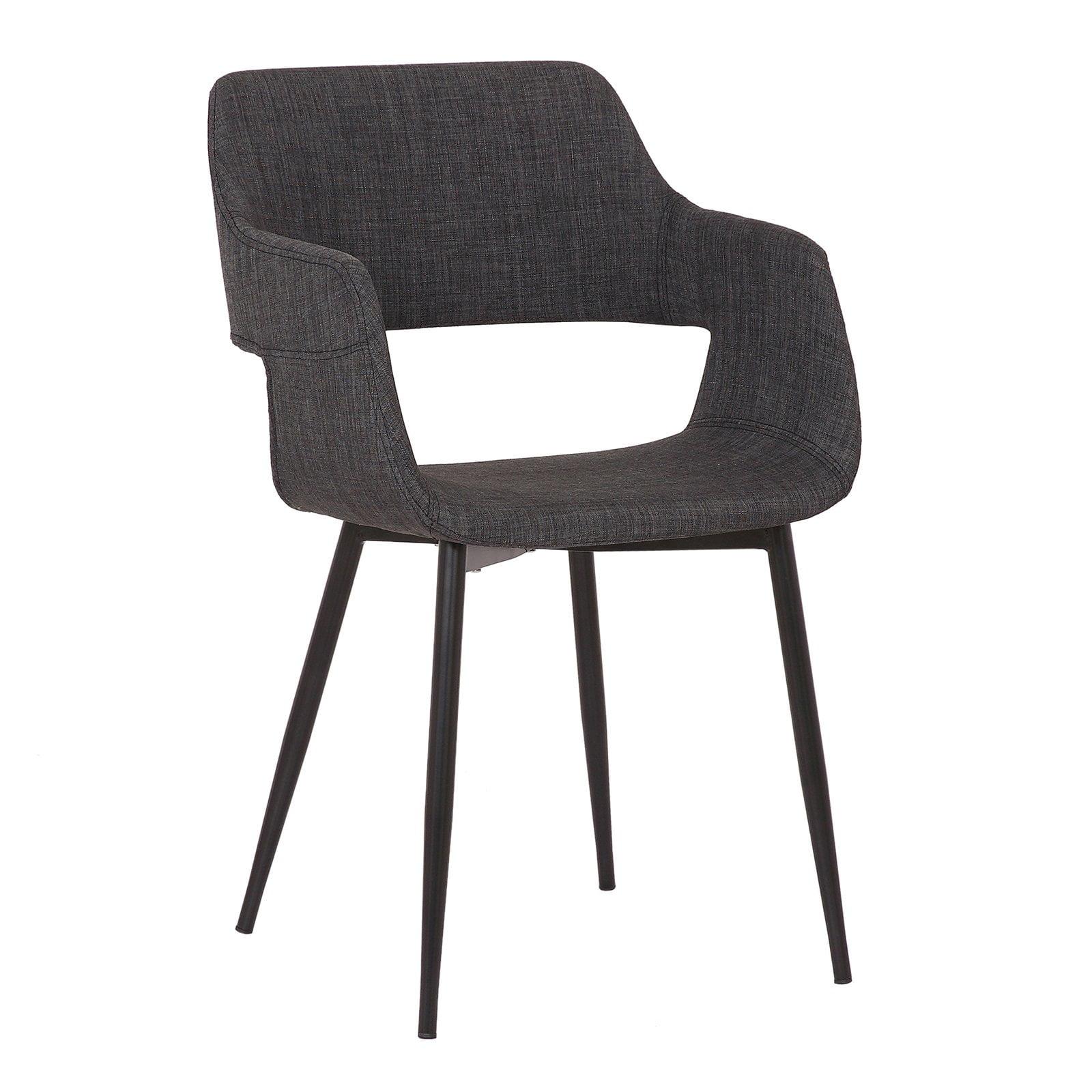 Armen Living Ariana Open Back Modern Fabric Dining Accent Chair in Charcoal