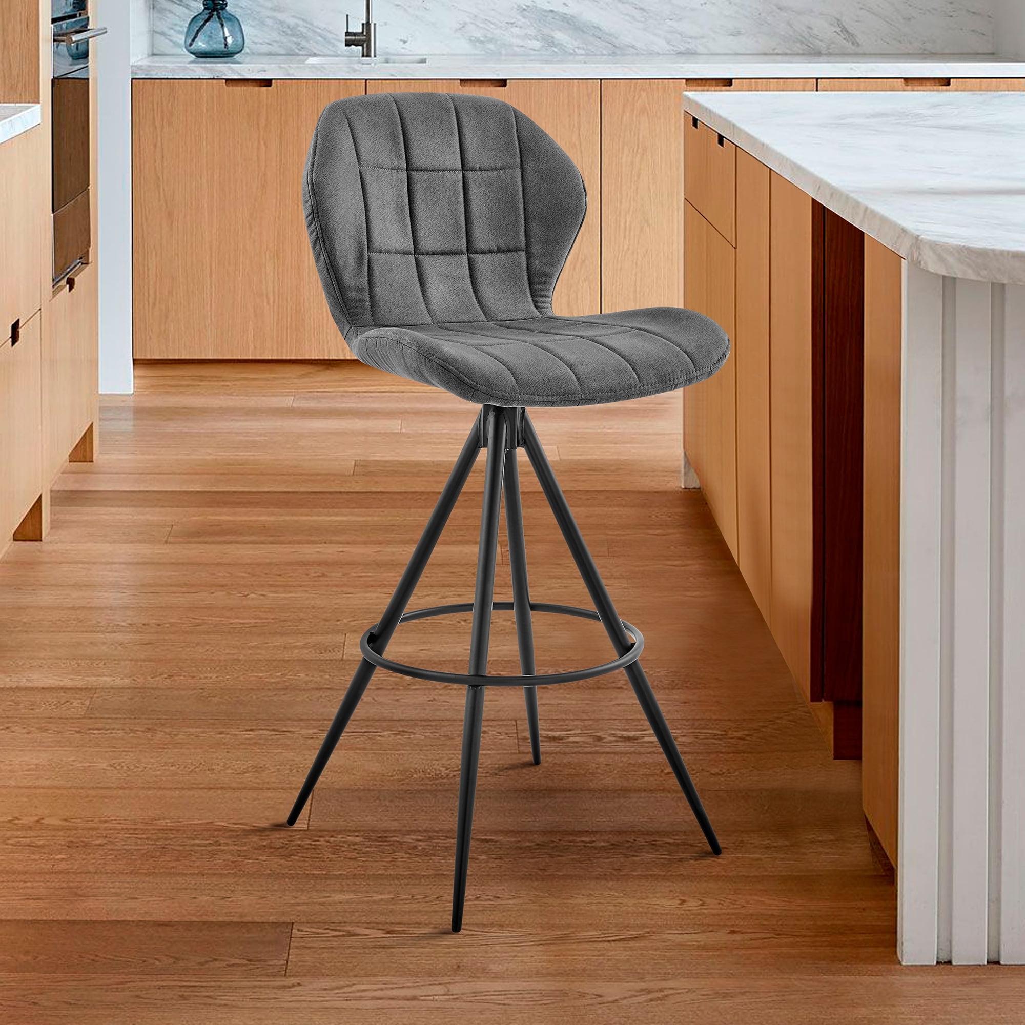 Catalina 30" Gray Adjustable Swivel Bar Stool with Metal Legs