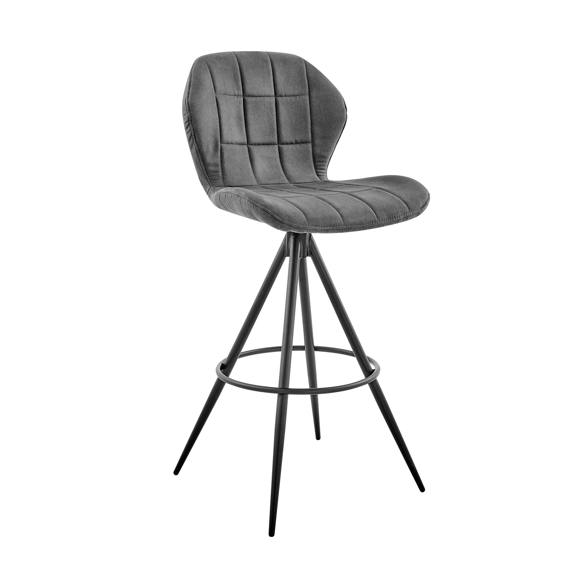 Catalina 30" Gray Adjustable Swivel Bar Stool with Metal Legs