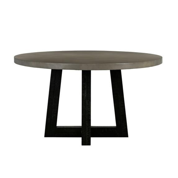 Manchester Modern Concrete and Acacia Round Dining Table Gray - Armen Living