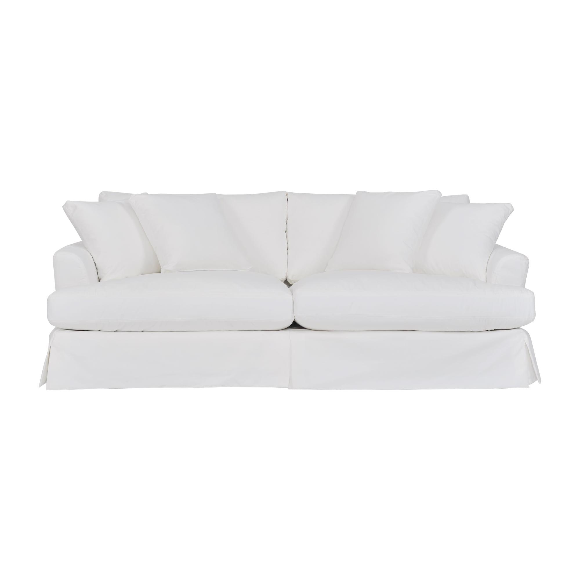 Ciara 93" Pearl Upholstered Sofa with Removable Cushions