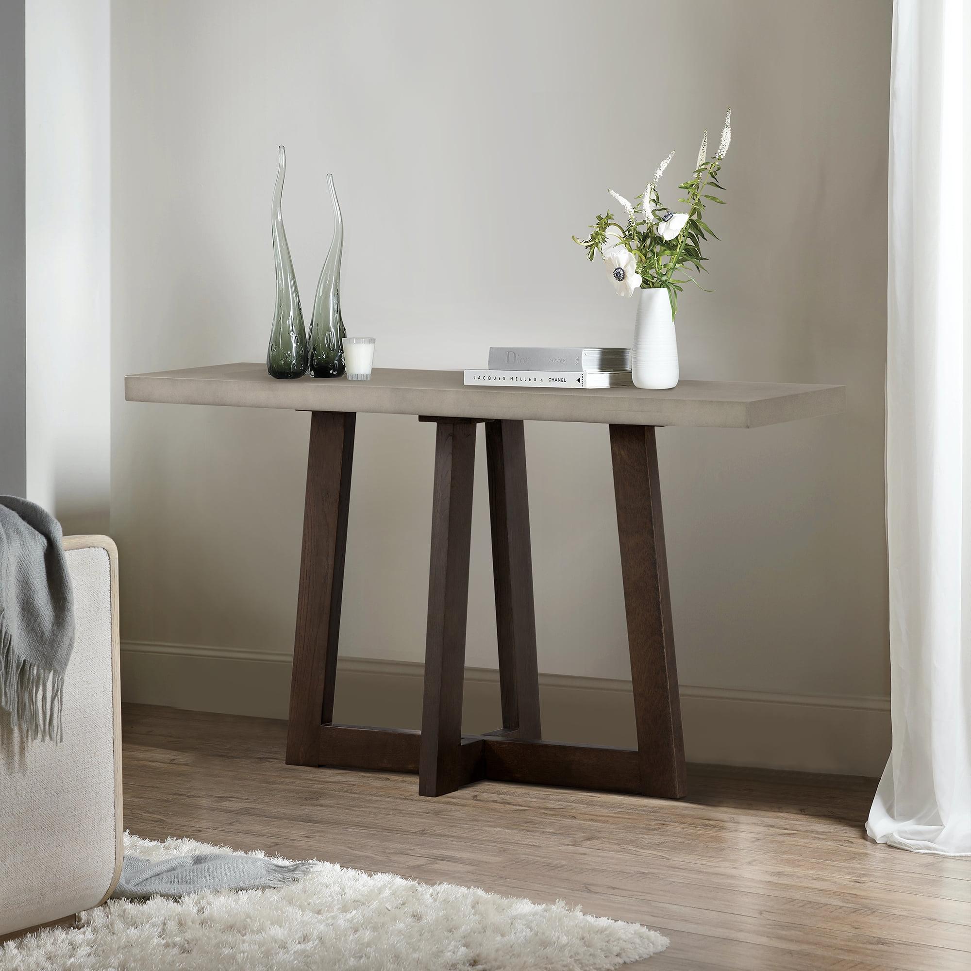 Elodie Gray Concrete and Oak Console Table