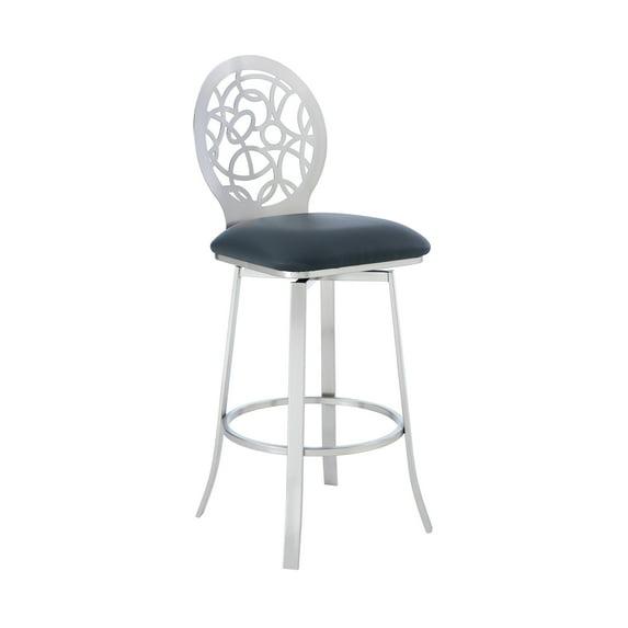 Swivel Upholstered Counter Stool with Metal Frame