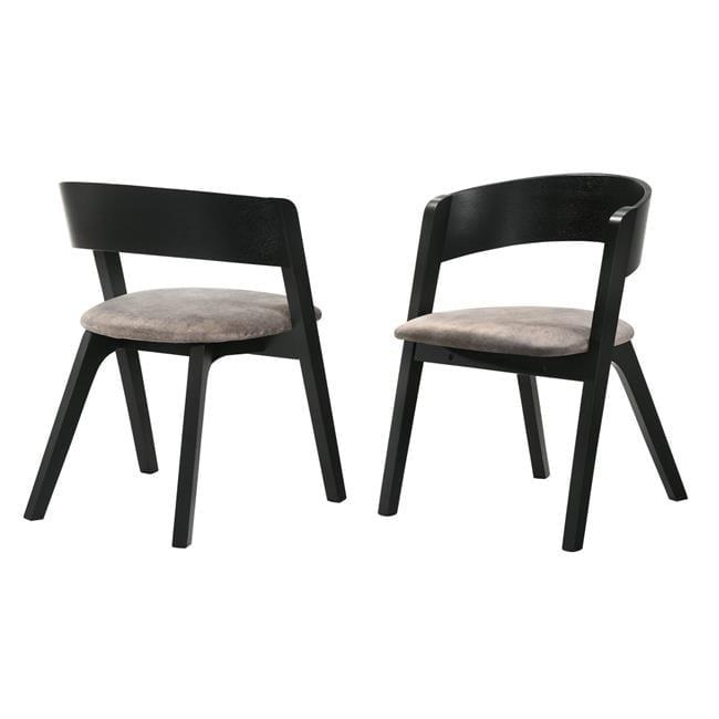 Set of 2 Jackie Mid-Century Upholstered Dining Chairs - Armen Living