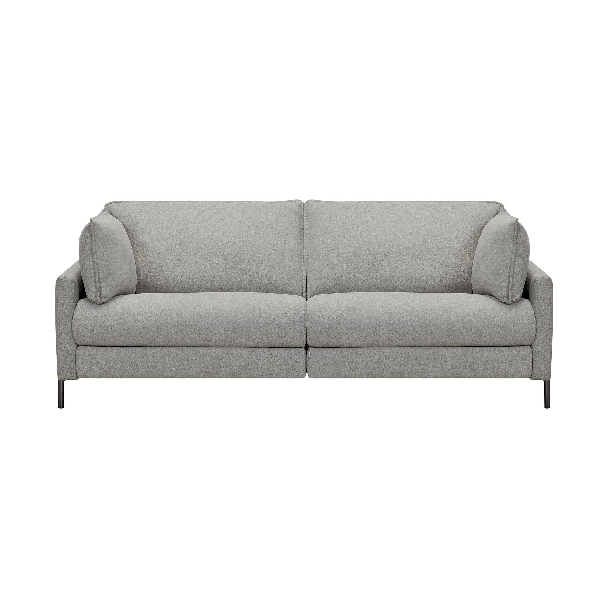 Armen Living Juliett 80" Modern Fabric Reclining Sofa in Gray