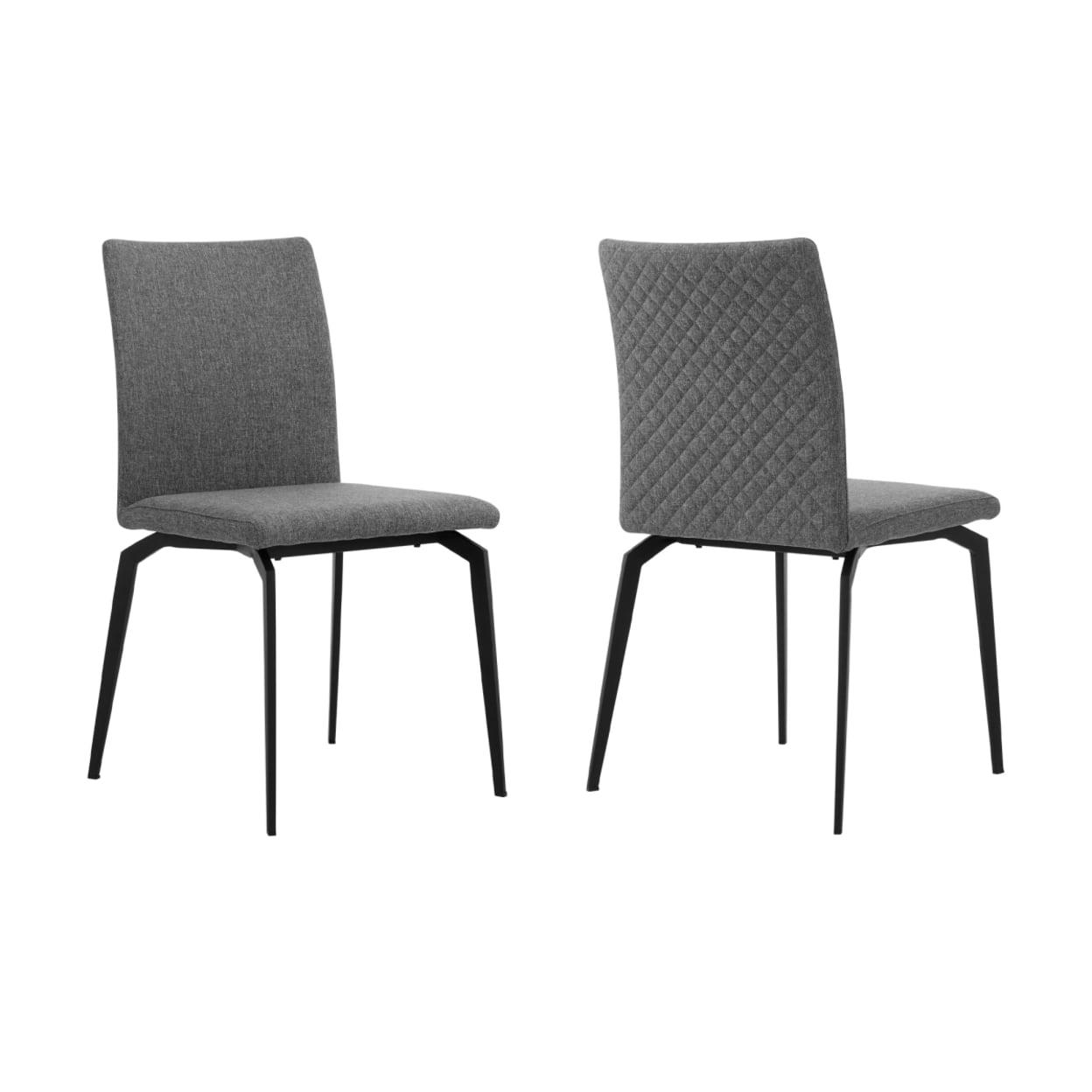 Set of 2 Lyon Fabric and Metal Dining Chairs - Armen Living