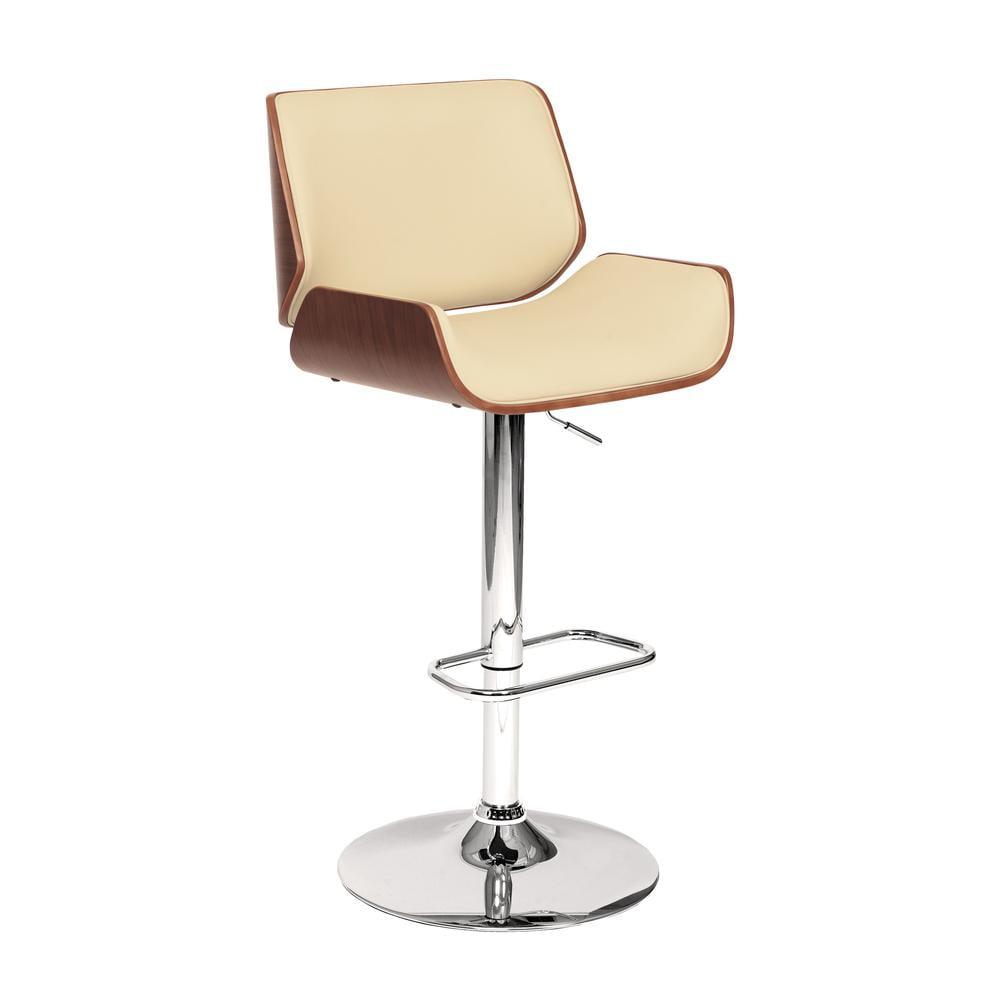 London Swivel Barstool Cream/Walnut - Armen Living