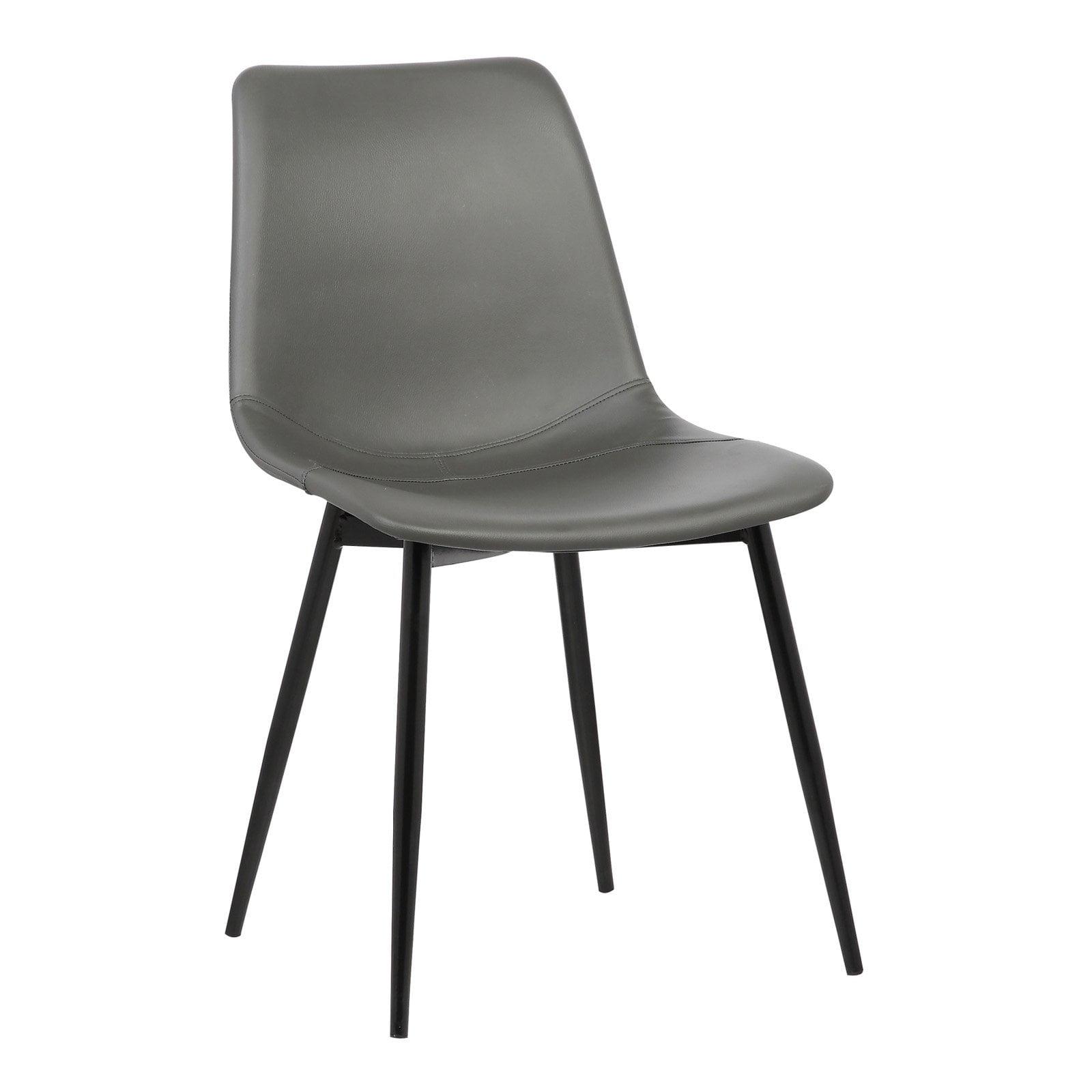 Monte Gray Faux Leather Upholstered Metal Arm Chair