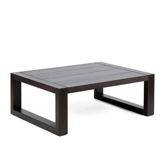 Armen Living Paradise 40.5" Modern Wood Outdoor Patio Coffee in Dark Wood