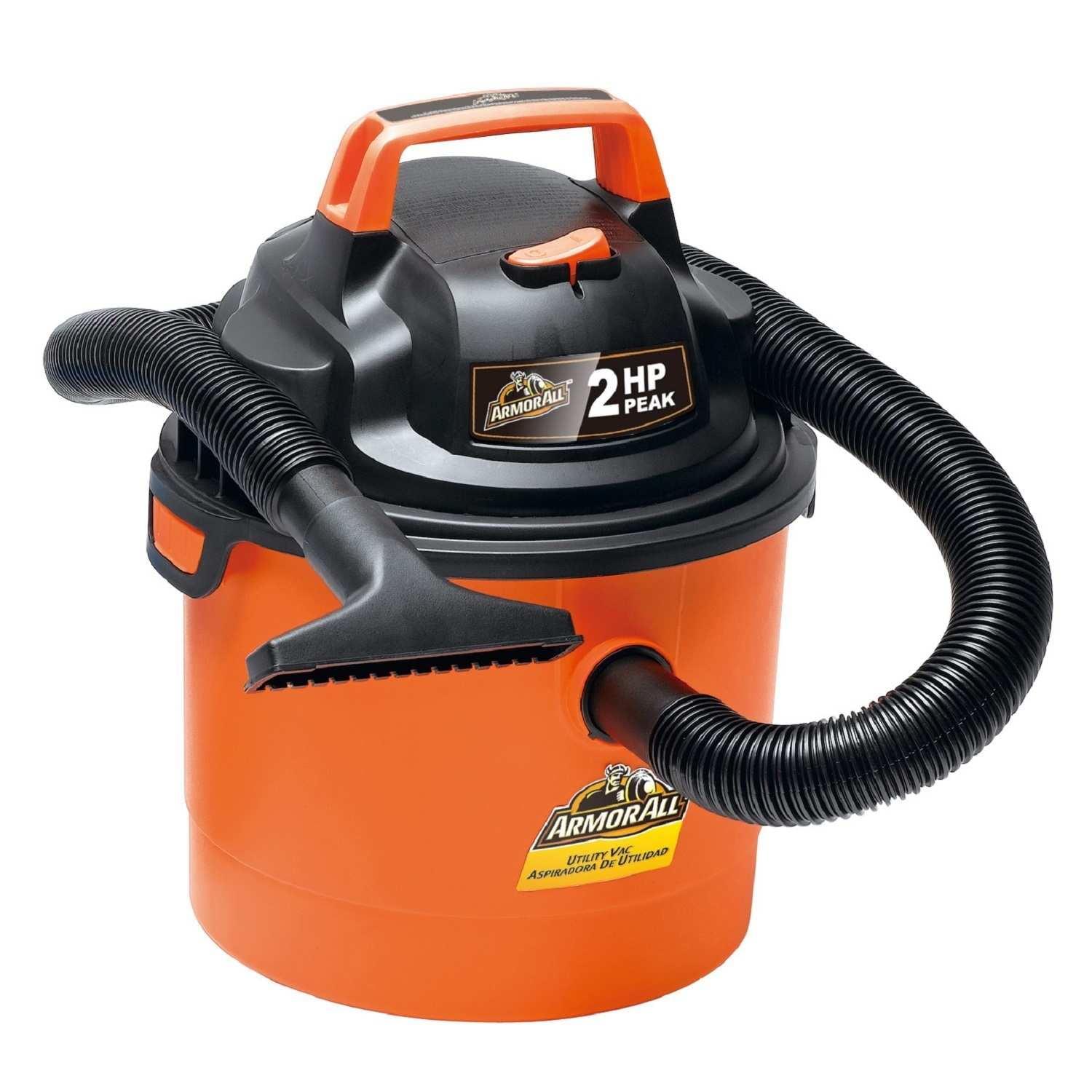 Armor All 2.5 Gallon Black and Orange Wet/Dry Canister Vacuum