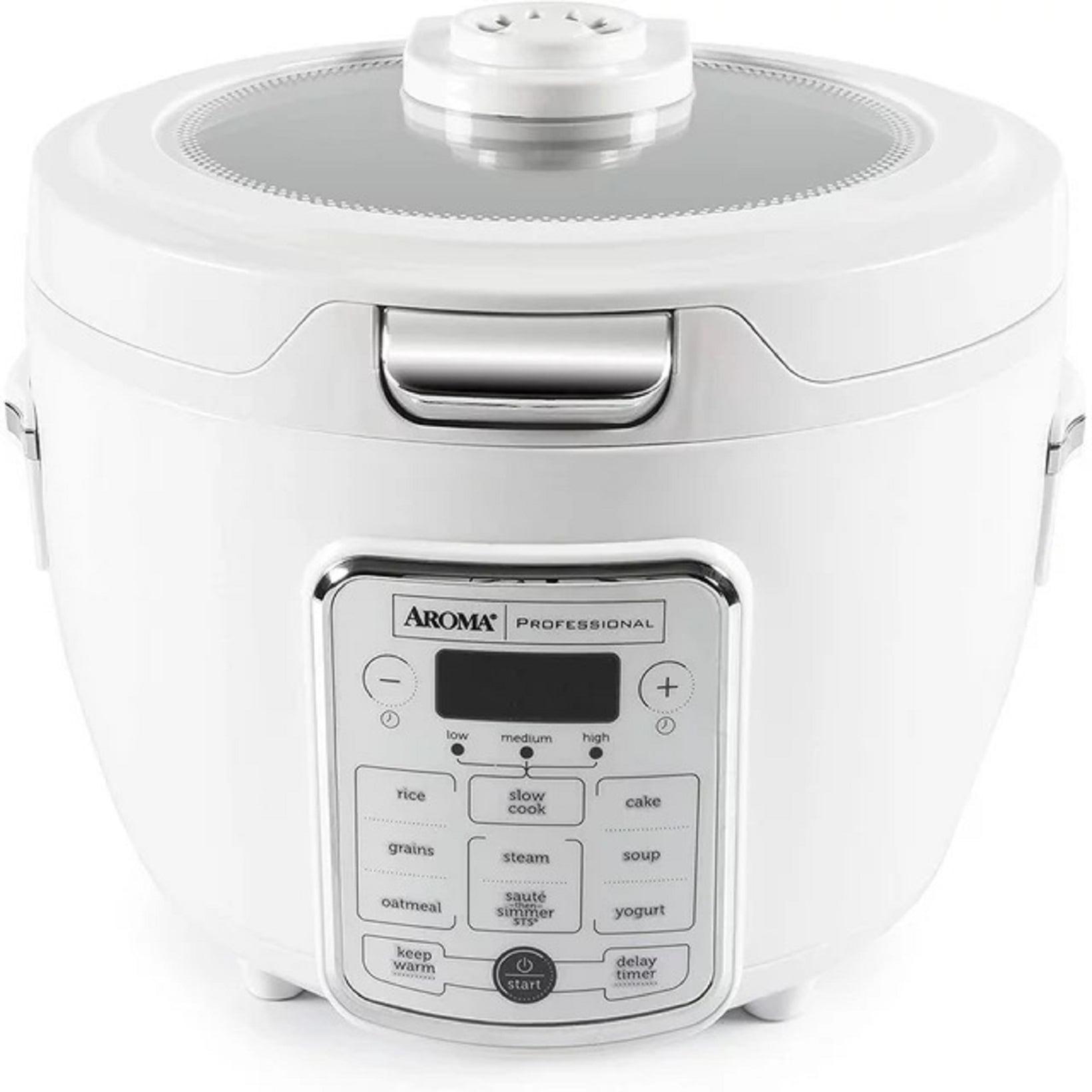 4 Quart Stainless Steel Electric Rice Cooker with Steamer & Glass Lid