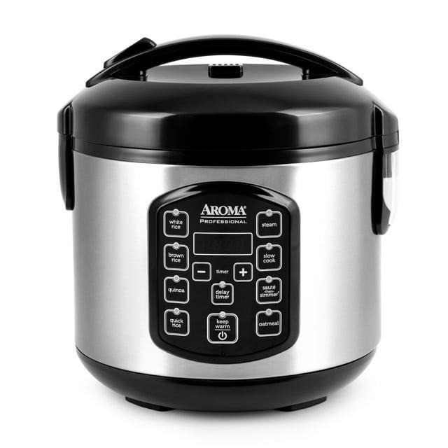 Aroma AROMA Professional Digital Rice Cooker, Multicooker, 4-Cup (Uncooked) / 8-Cup (Cooked), 2 Qt, Stainless Steel Exterior