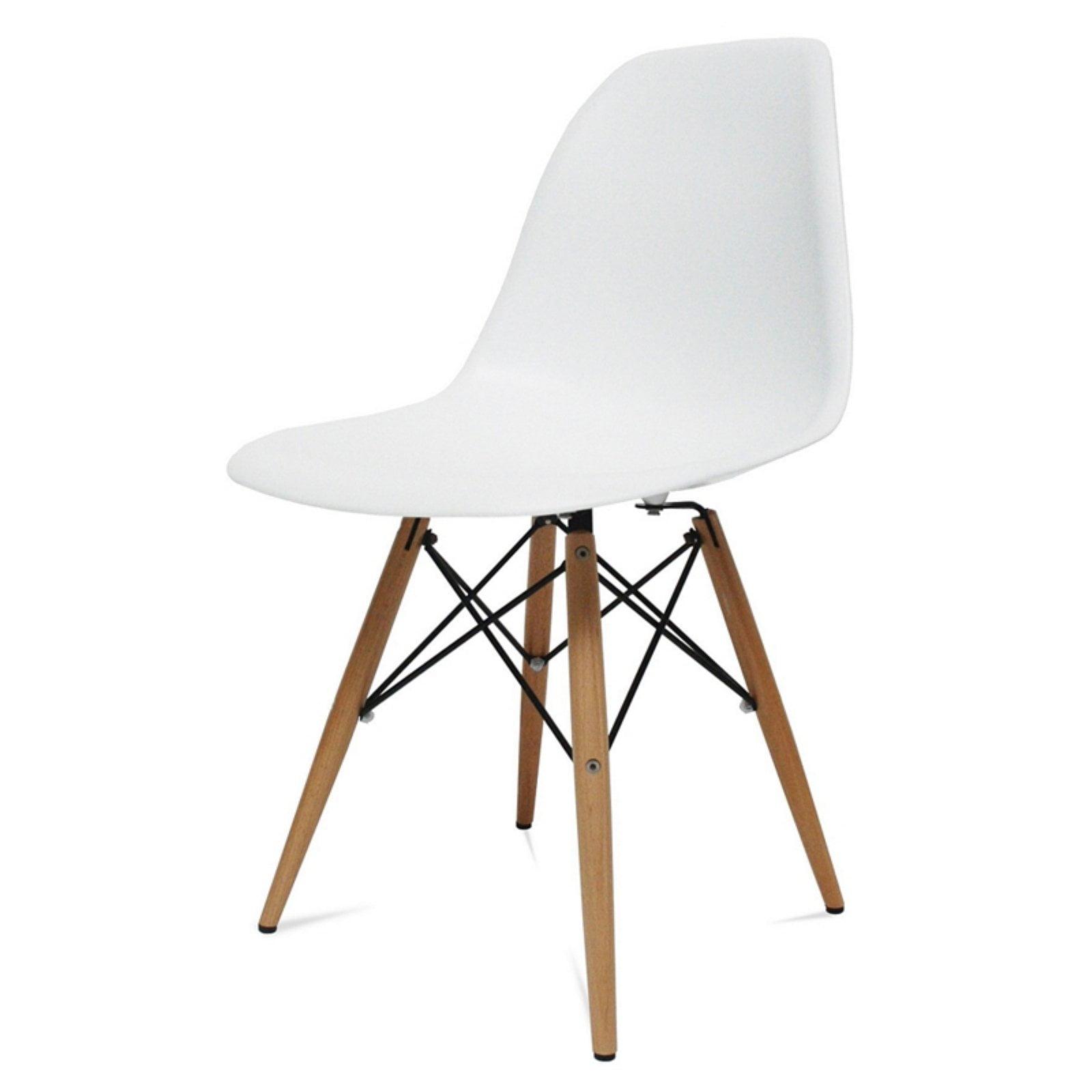 Elysian White Metal Indoor Side Chair with Solid Back