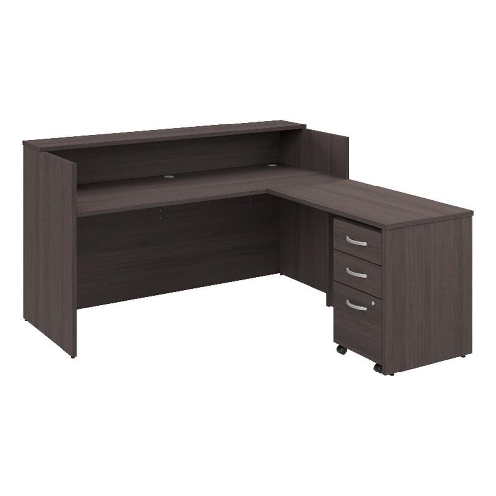Arrive 72W x 72D Reception L Desk with 3 Drawer Mobile Pedestal