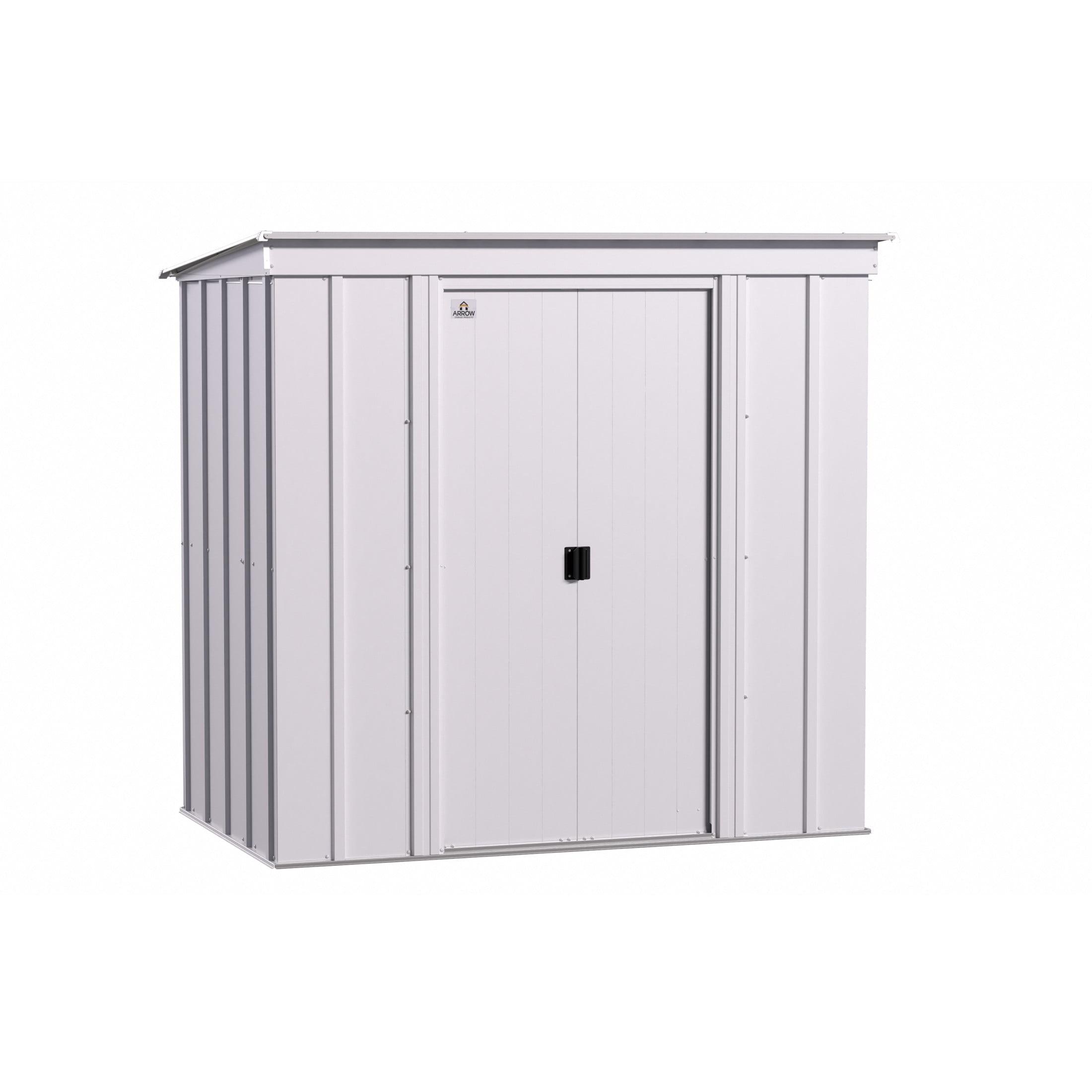 Light Gray 6' x 4' Galvanized Steel Storage Shed