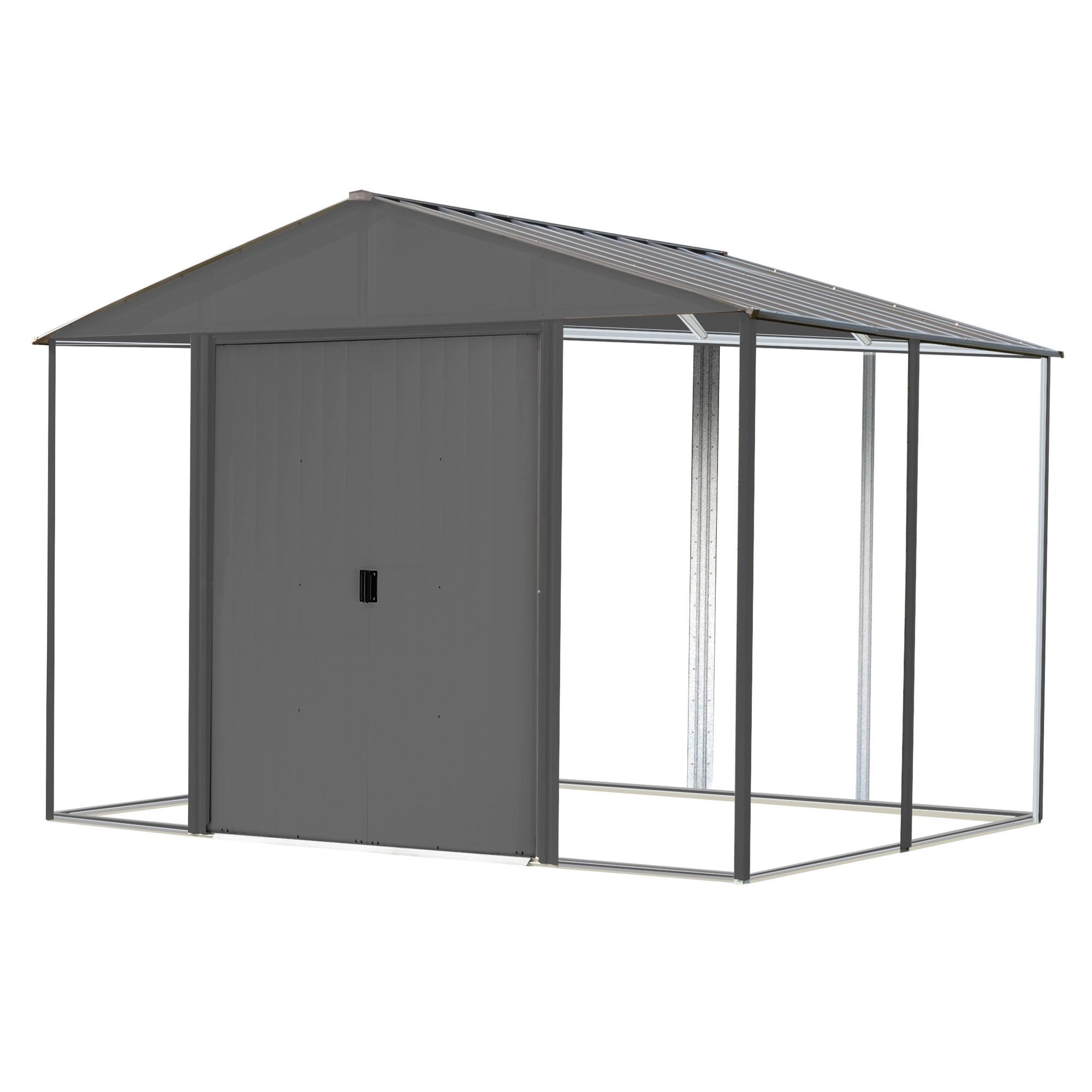 Gray Peak 8'x10' Steel-Wood Hybrid Outdoor Storage Shed Kit