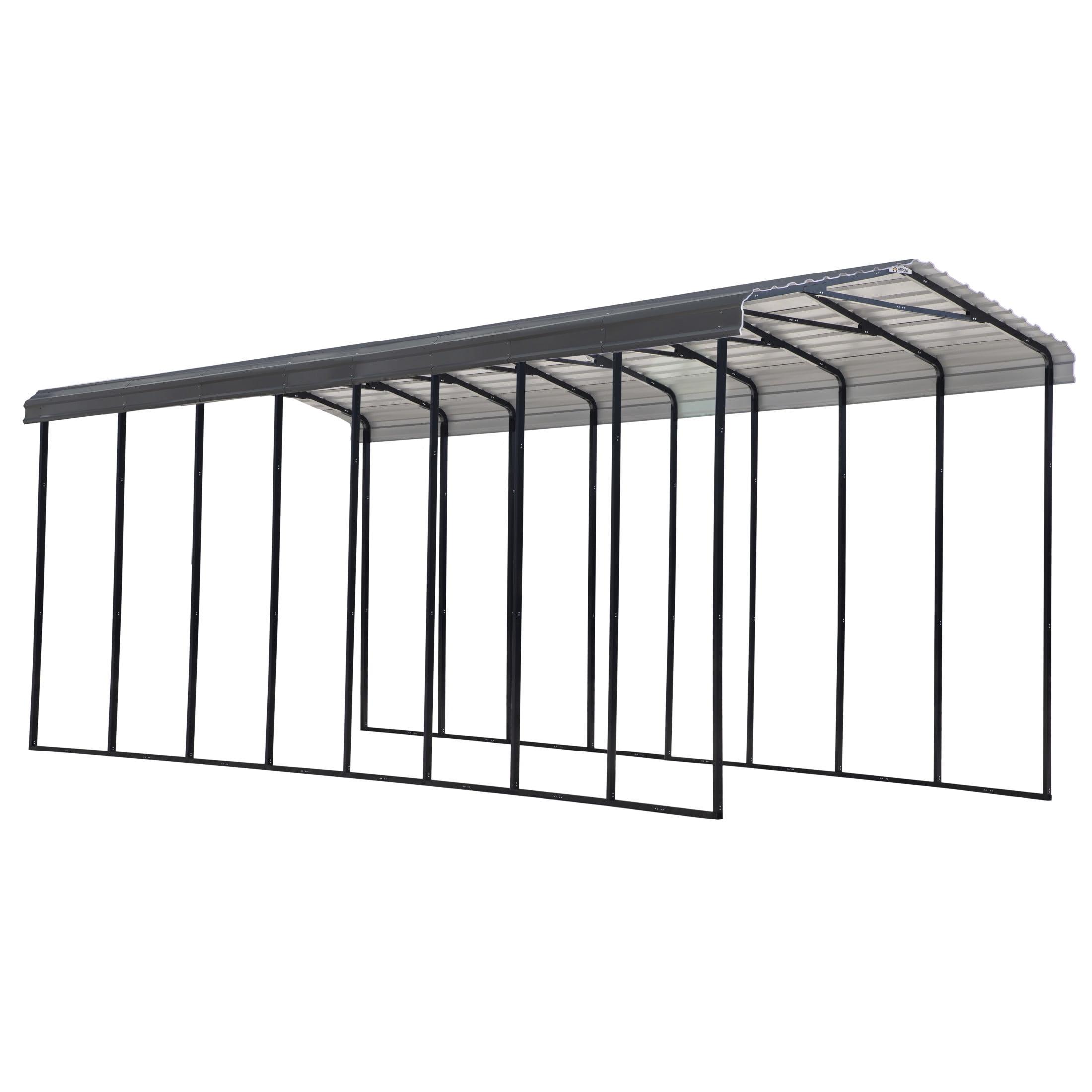 Charcoal Galvanized Steel RV Carport Kit, 14' x 38' x 14'