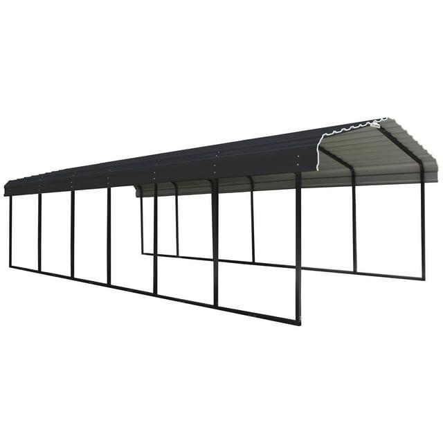 Arrow Steel Carport, Galvanized Black/Charcoal