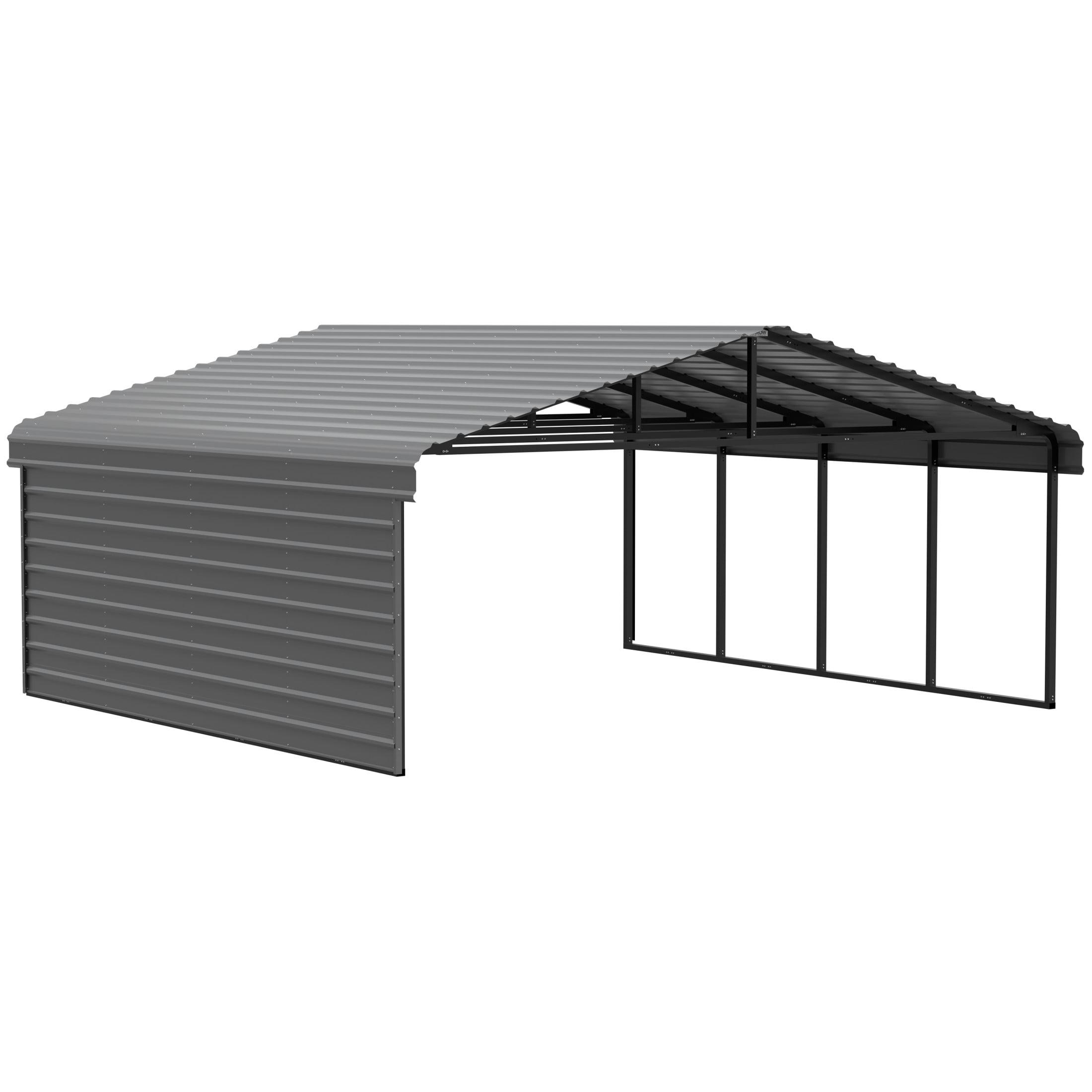 Arrow Eggshell Carport with 1-sided Enclosure