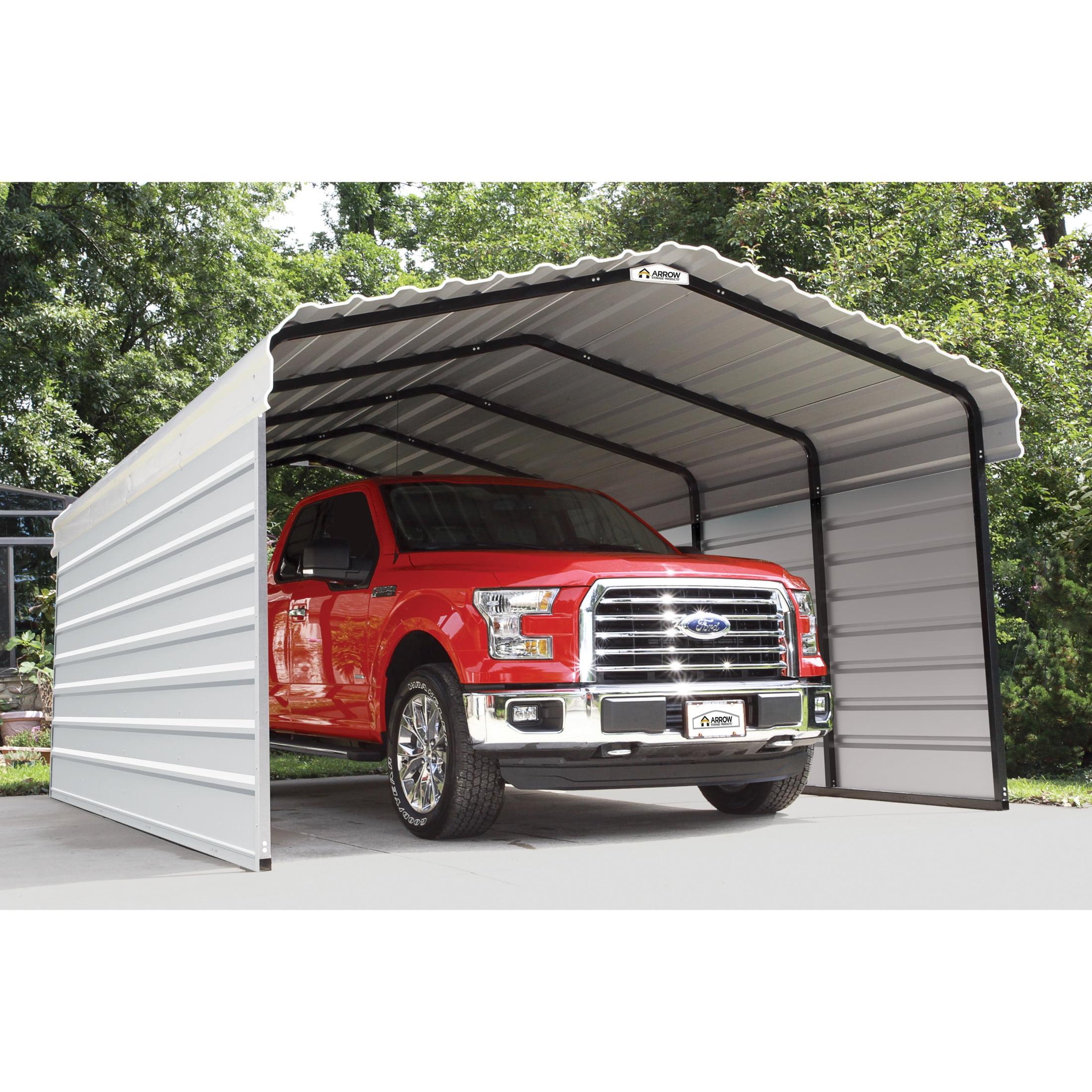 Arrow Arrow Steel Carport with 2 Side Wall Kits, 12x20x07