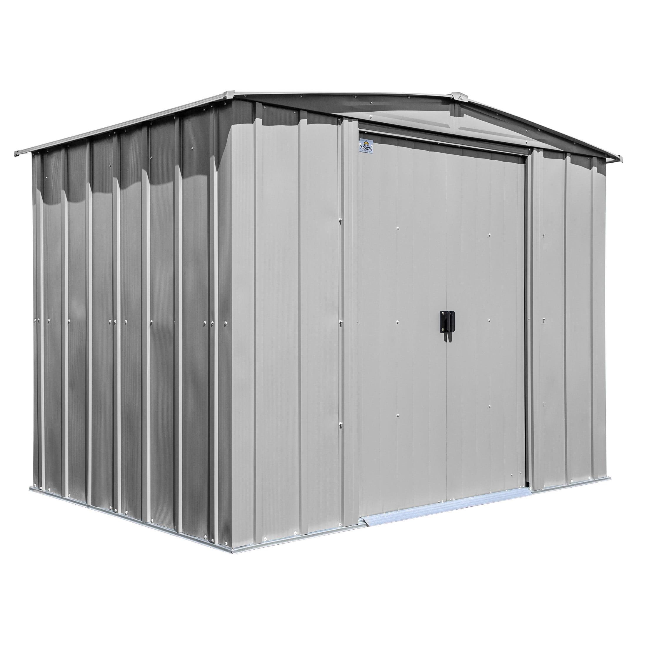 Arrow Classic Steel Storage Shed, 8x6, Flute Grey