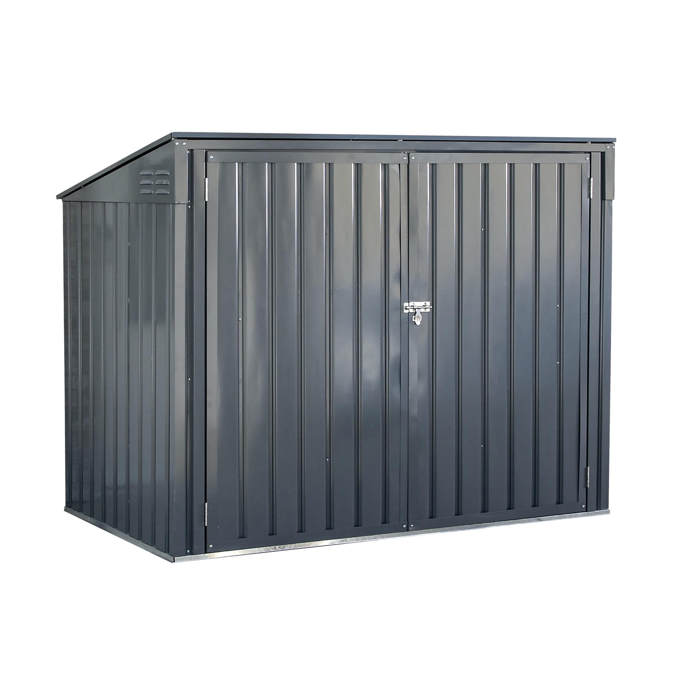 Arrow 6' x 3' Gray Galvanized Steel Horizontal Shed