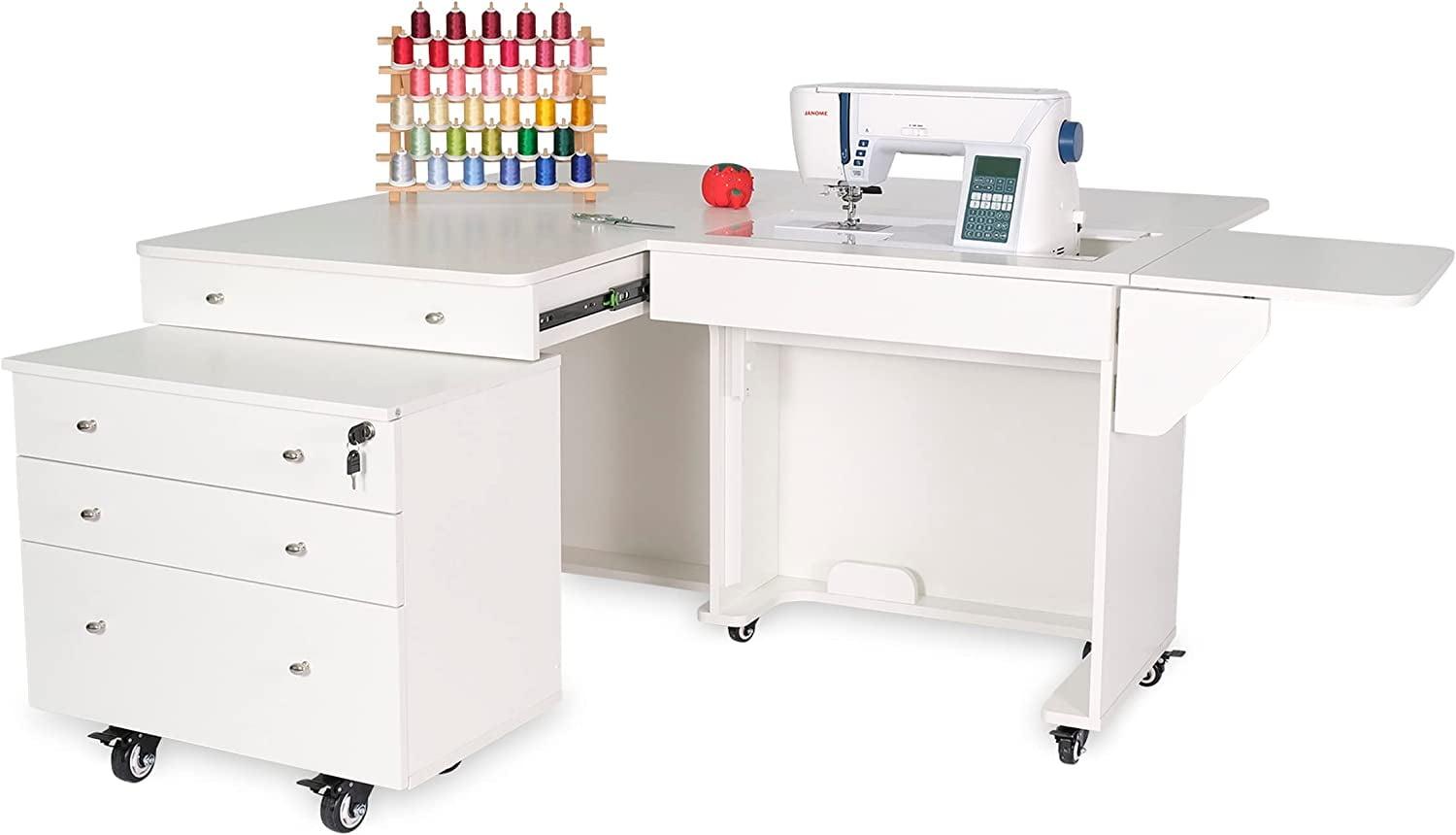 Arrow Sewing Kangaroo & Joey Hydraulic Lift Sewing Cabinet and Storage Caddy Combo by Kangaroo Sewing Furniture