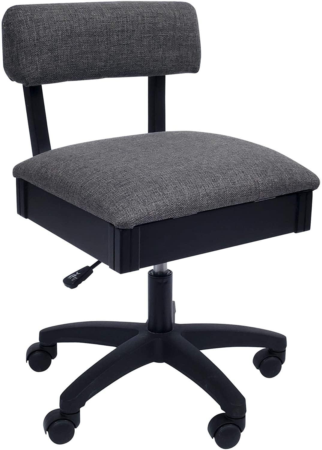 Gray Fabric Swivel Hydraulic Sewing Chair with Storage