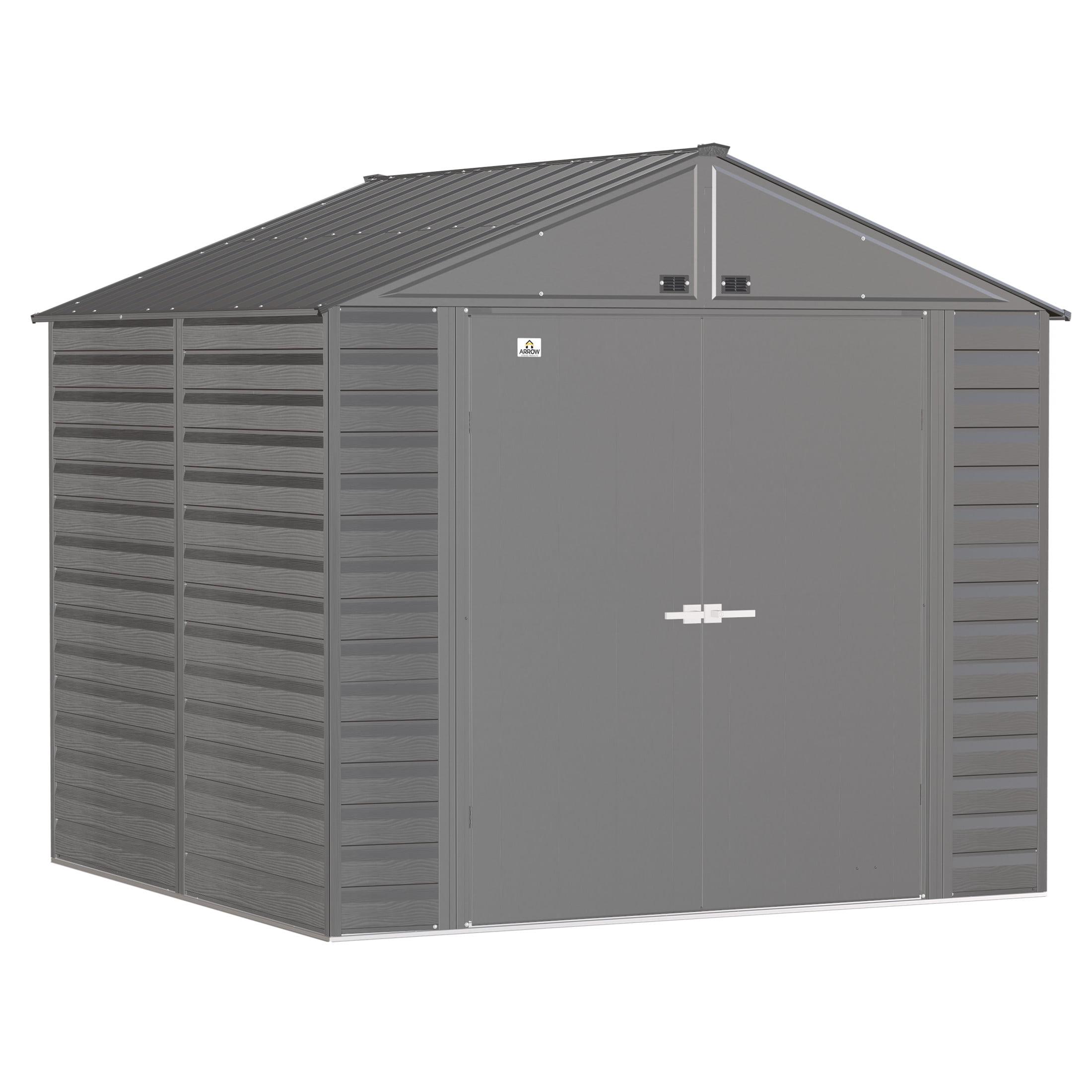 Arrow 8' x 8' Charcoal Steel Storage Shed Kit