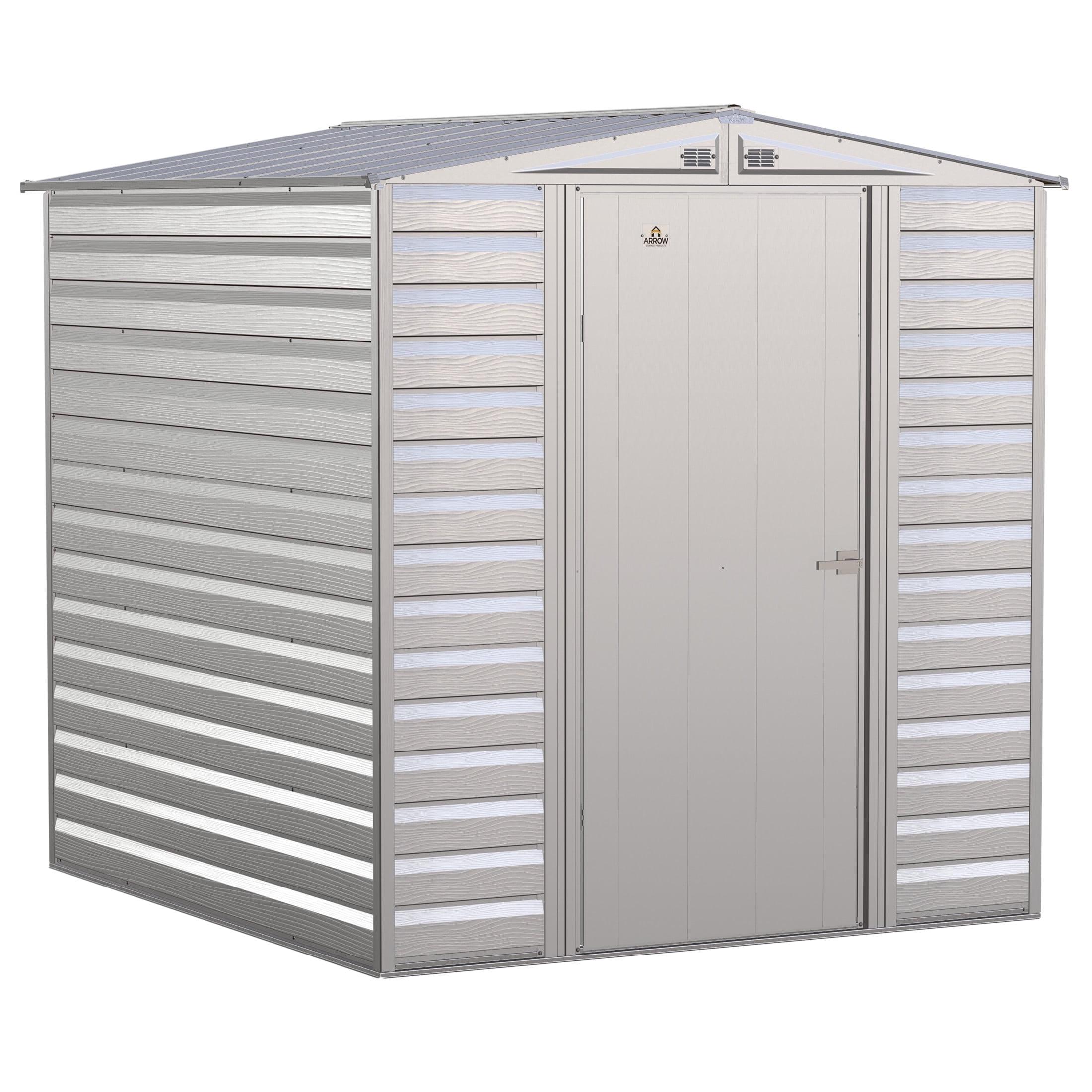 6 ft. W x 7 ft. D Galvanized Steel	 Storage Shed